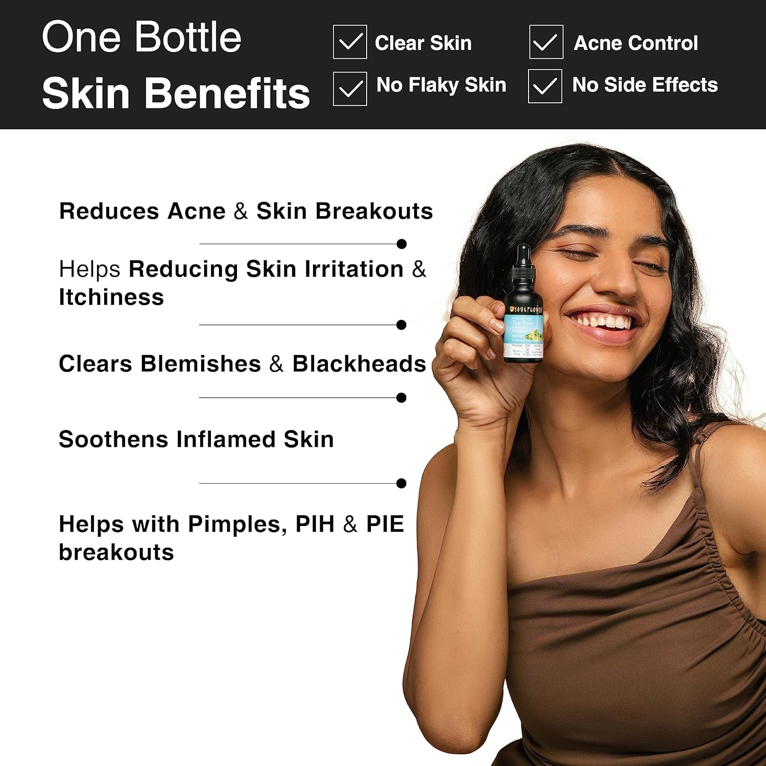 Soulflower Organic Tea Tree Essential Oil, Helps in Dandruff and Acne - 100% Pure, Natural, Organic, Cruelty-Free, Undiluted - 1 Fl Oz / 30Ml image number 3