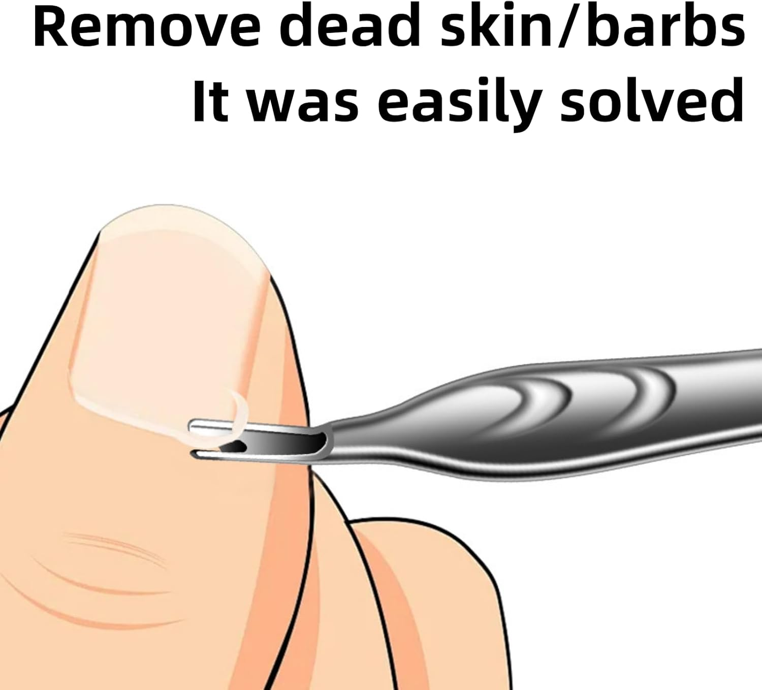 Suytvenxau Cuticle Pusher and Fork Tool 2 in 1 Nail Trimmer Stainless Steel Remover Cutter for Manicure Pedicure Nail Care image number 1