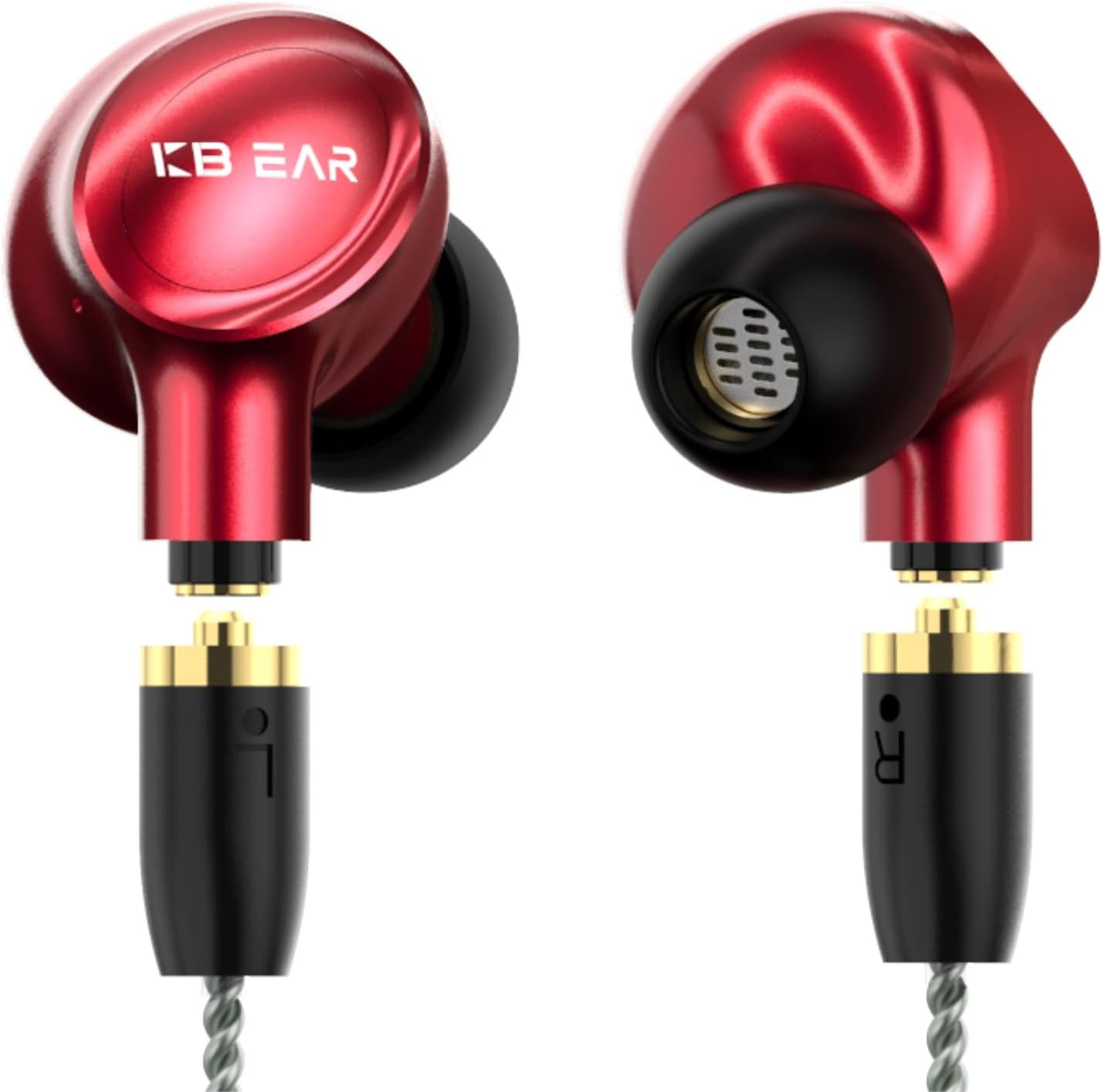 Kbear Ormosia Wired IEM Earphones Bass Earphones Earphones Sound Cancelling Earphones with MMCX Wire 1BA 1DD Driver without Microphone for PC Computer for Musicians (Red) image number 5