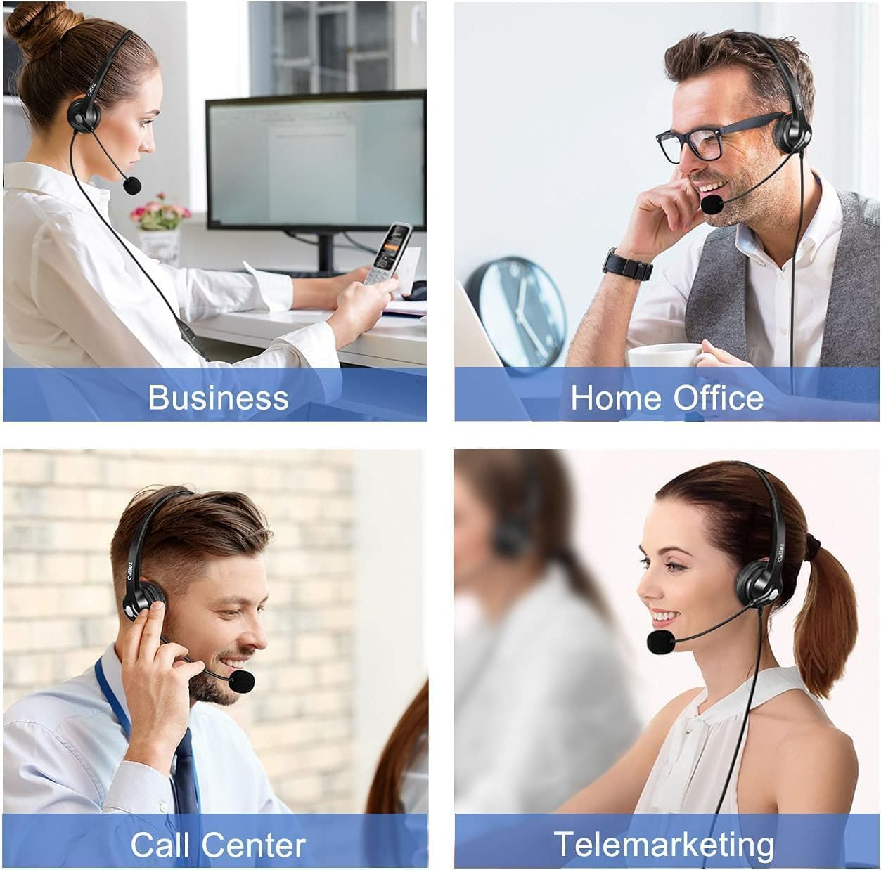 2.5Mm Landline Telephone Headset with Microphone Noise Cancelling, Office Phone Headset Work for Panasonic Gigaset C430A Polycom Cisco SPA Yealink W52P Grandstream BT Cordless DECT Phones, Clear Calls image number 3