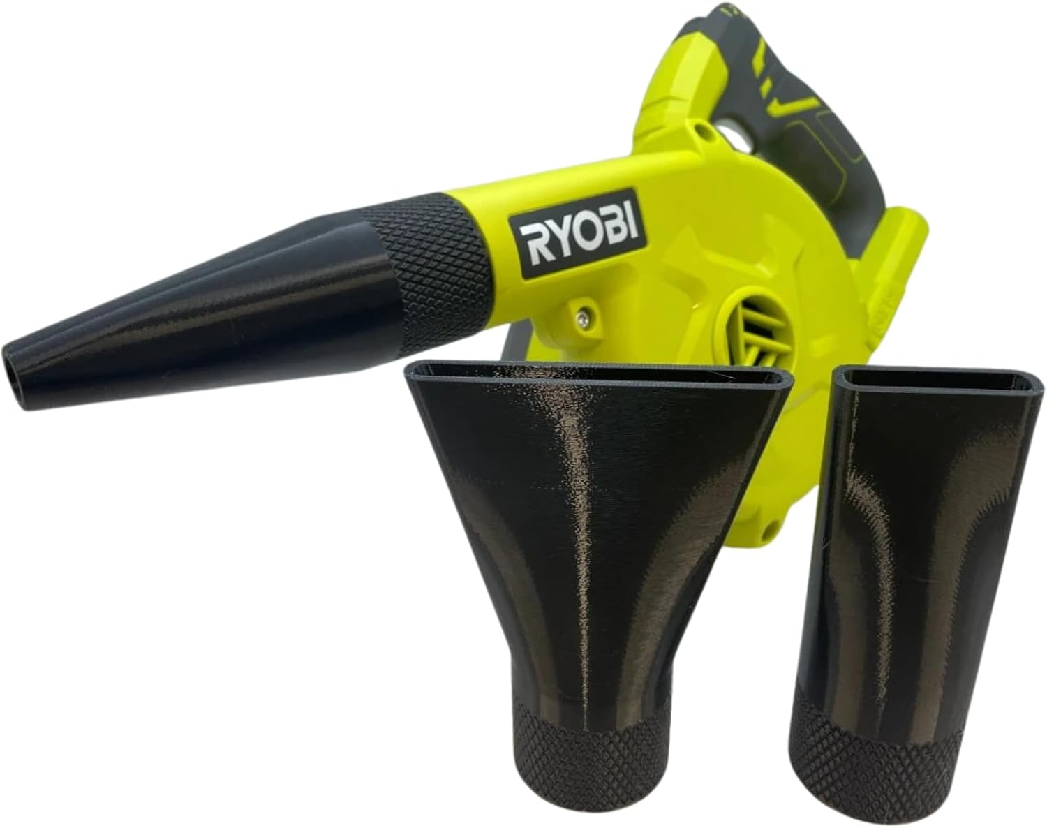 3X Stubby Nozzle Set Compatible with Ryobi R18TB-0 18V ONE+ Blower | PETG Black Leaf Blower Accessories image number 1
