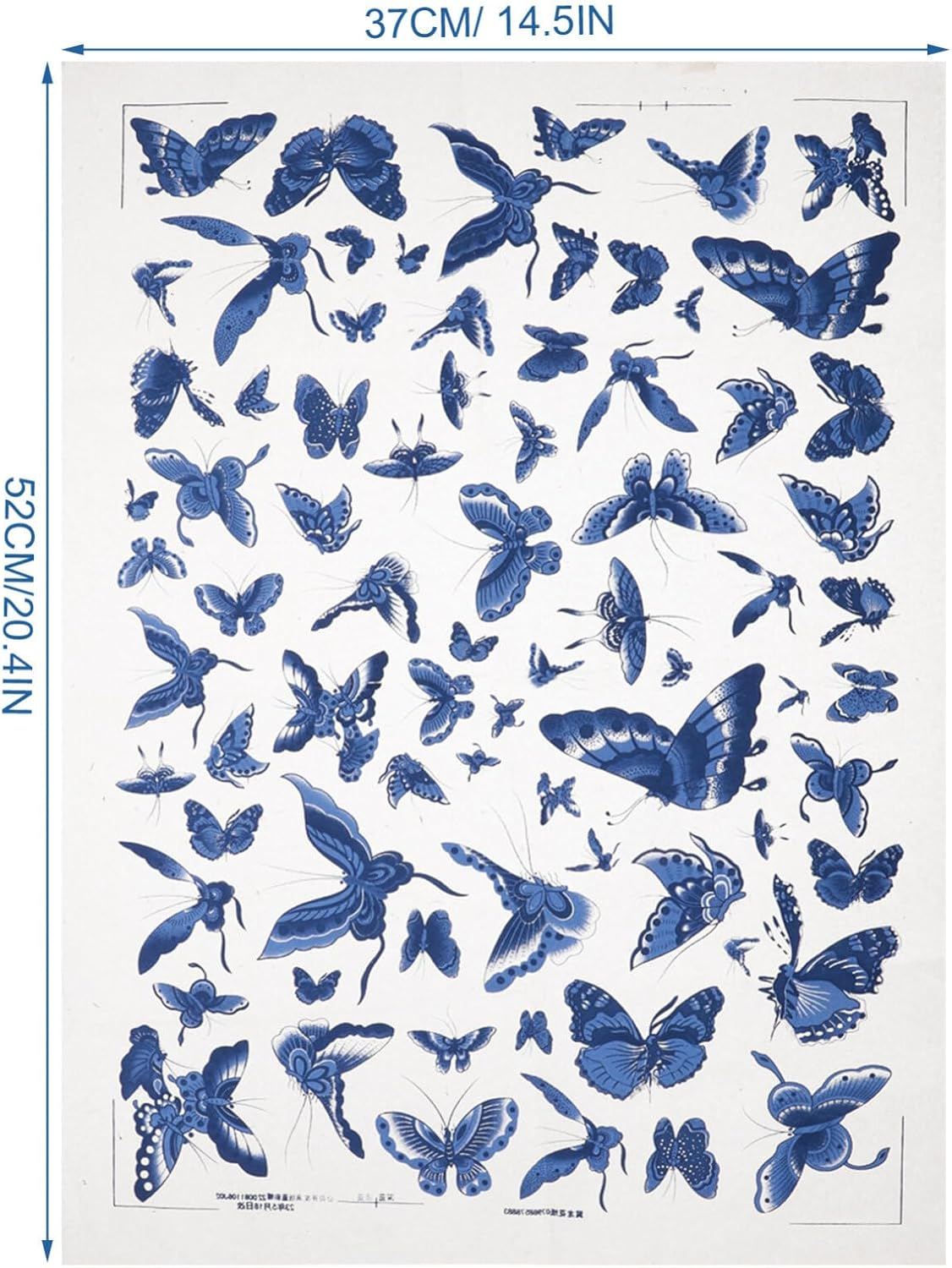 TEHAUX 2 Sheets Ceramic Decals, Pottery Underglaze Transfer Paper, Traditional Zodiac Plum Blossom Design, High Temperature Fired, Blue and White, 20.47 X 14.57 Inches, for Pottery and Ceramic Decor image number 4