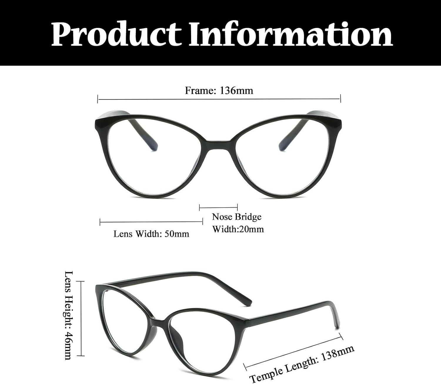 LJCZKA Cat Eye Blue Light Blocking Glasses for Women, anti Blue Light Glasses Computer Eyewear Ladies Reduce Eyestrain and anti Fatigue
