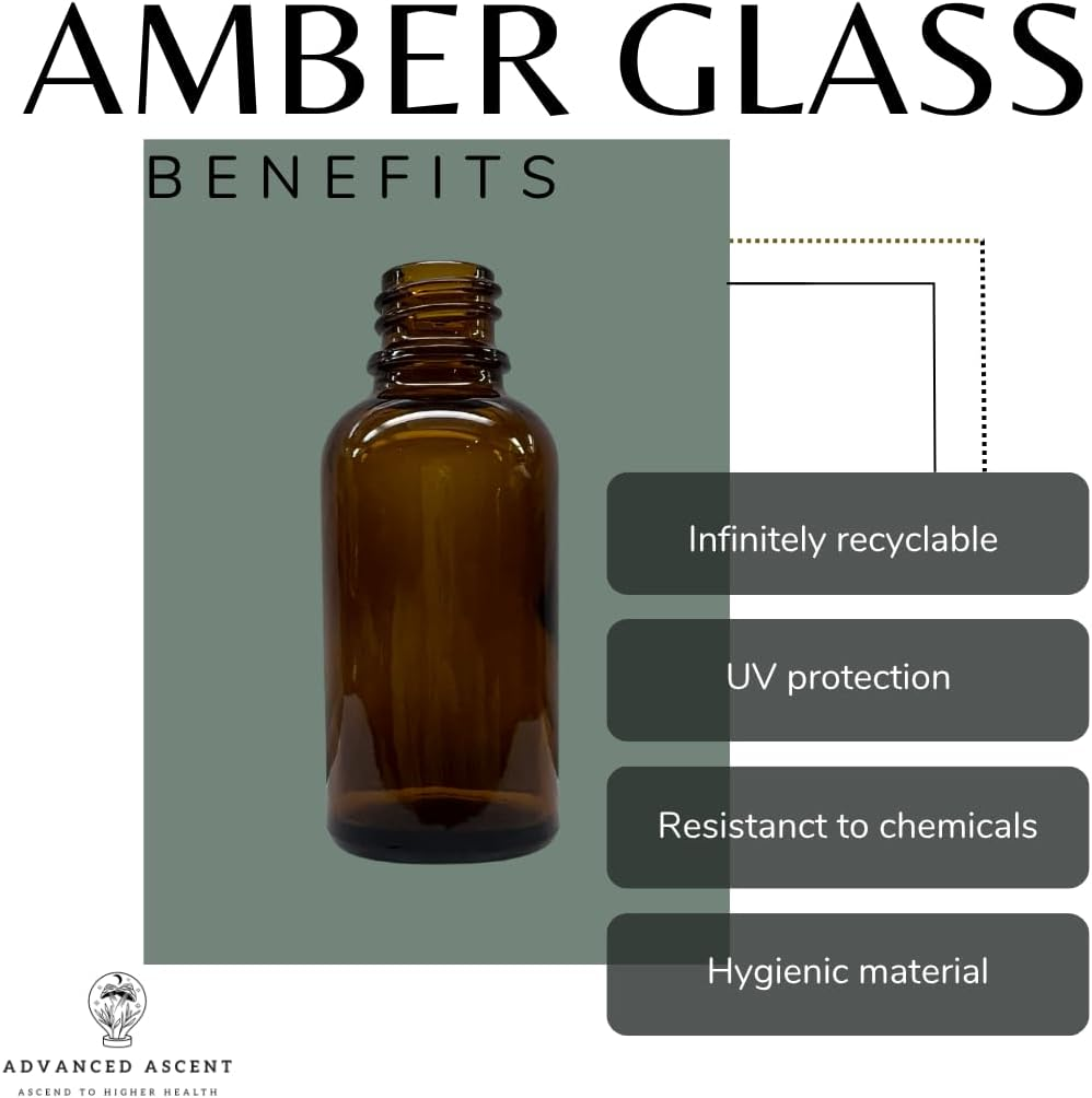 Amber Glass 1 Oz Nasal Sprayer! EMPTY, Refillable, Travel Sized, Quality Glass for Saline Applications!, Amber, 2 Count (Pack of 1) image number 2