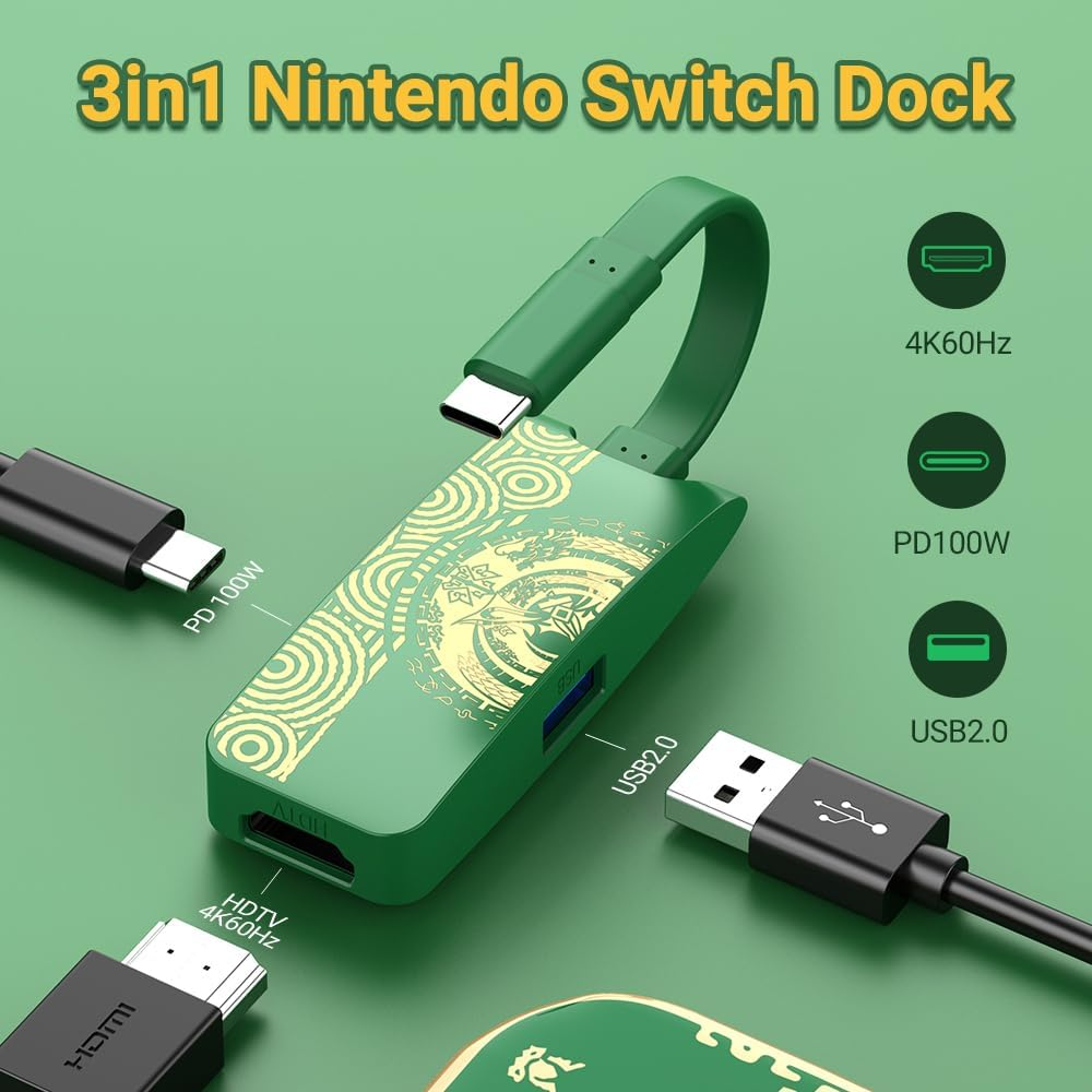 GOPALA Switch Dock for Nintendo, Switch TV Dock 4K, Switch Docking Station for Nintendo Switch OLED Steam Deck