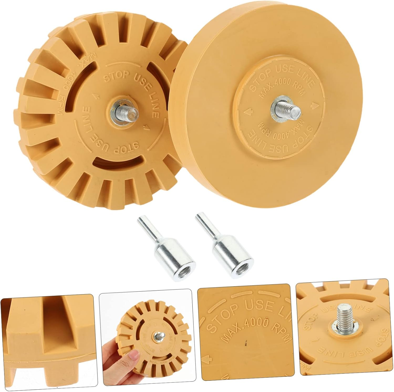 LIFKICH Eraser Wheel Adhesive Remover 2Pcs Set 100Mm 100Mm Rubber Decal Remover Wheel for Car Sticker Removal Pneumatic Tool Compatible Auto Detailing Equipment image number 2