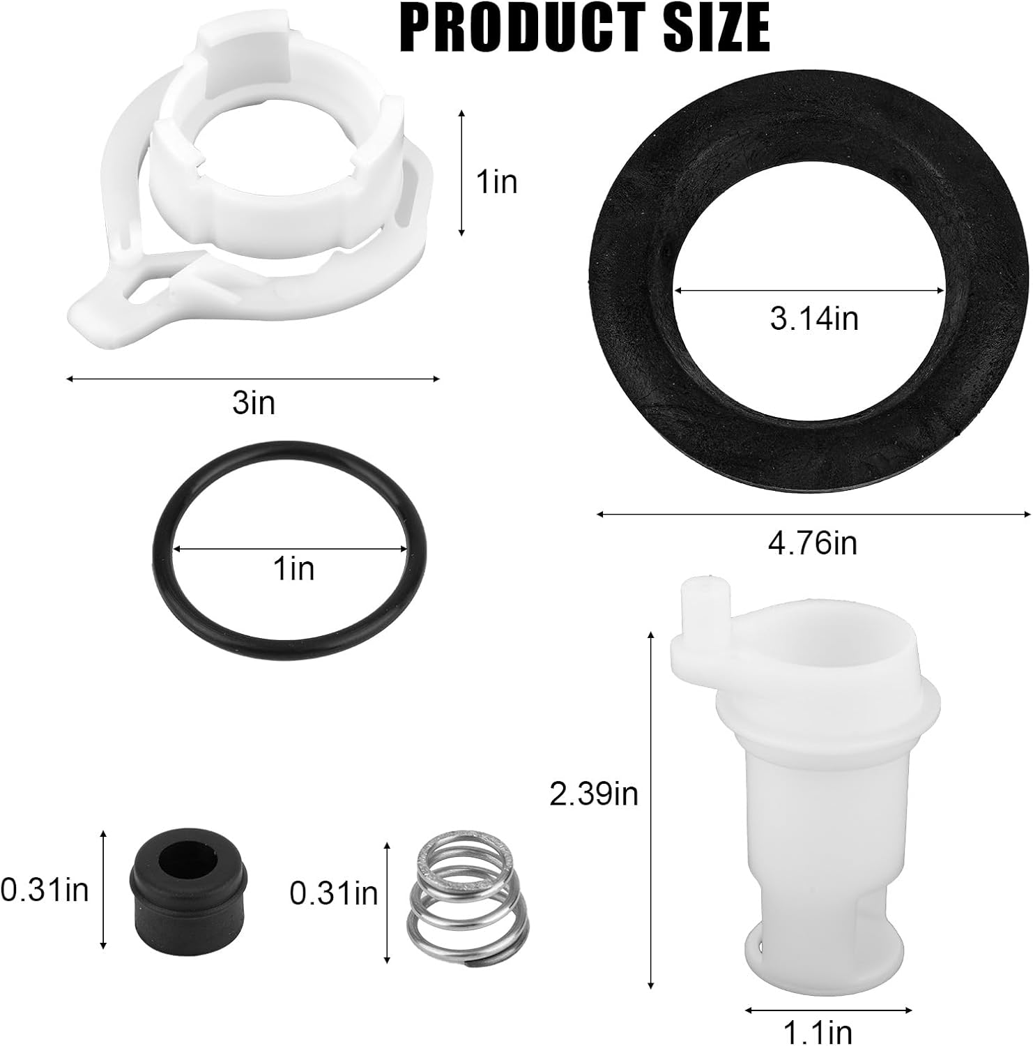 PEUTIER 42049 Water Valve Style II Kit for Thetford, RV Toilet Parts Include Water Valve Core Toilet Seals Spring Retainer Replacement Accessories for Aqua Magic Style II Toilets image number 3
