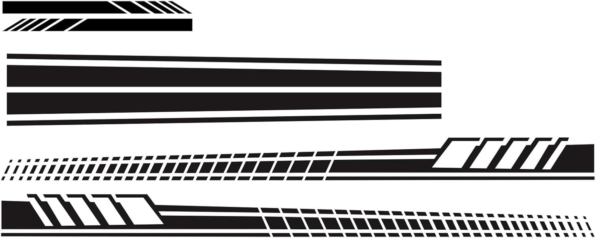 5PCS Car Hood Door Rear View Mirror Stripe Sticker for Car Racing Sports Body Side Skirt Stripe Decal Universal Vinyl Decoration for Car SUV Off-Road Vehicles(Black) - Red image number 5