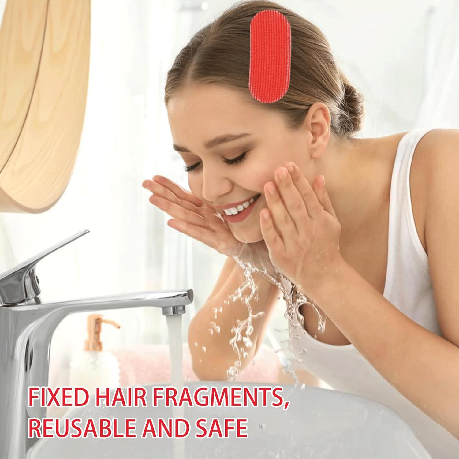 Pack of 16 Hair Holders Hair Fringe Stickers Hair Grippers Barber Pads Non-Slip Hair Grip Hair Clips Hair Cutting Hair Divider Hairdressing Cape for Men and Women Hair Holder (Black Red) image number 3