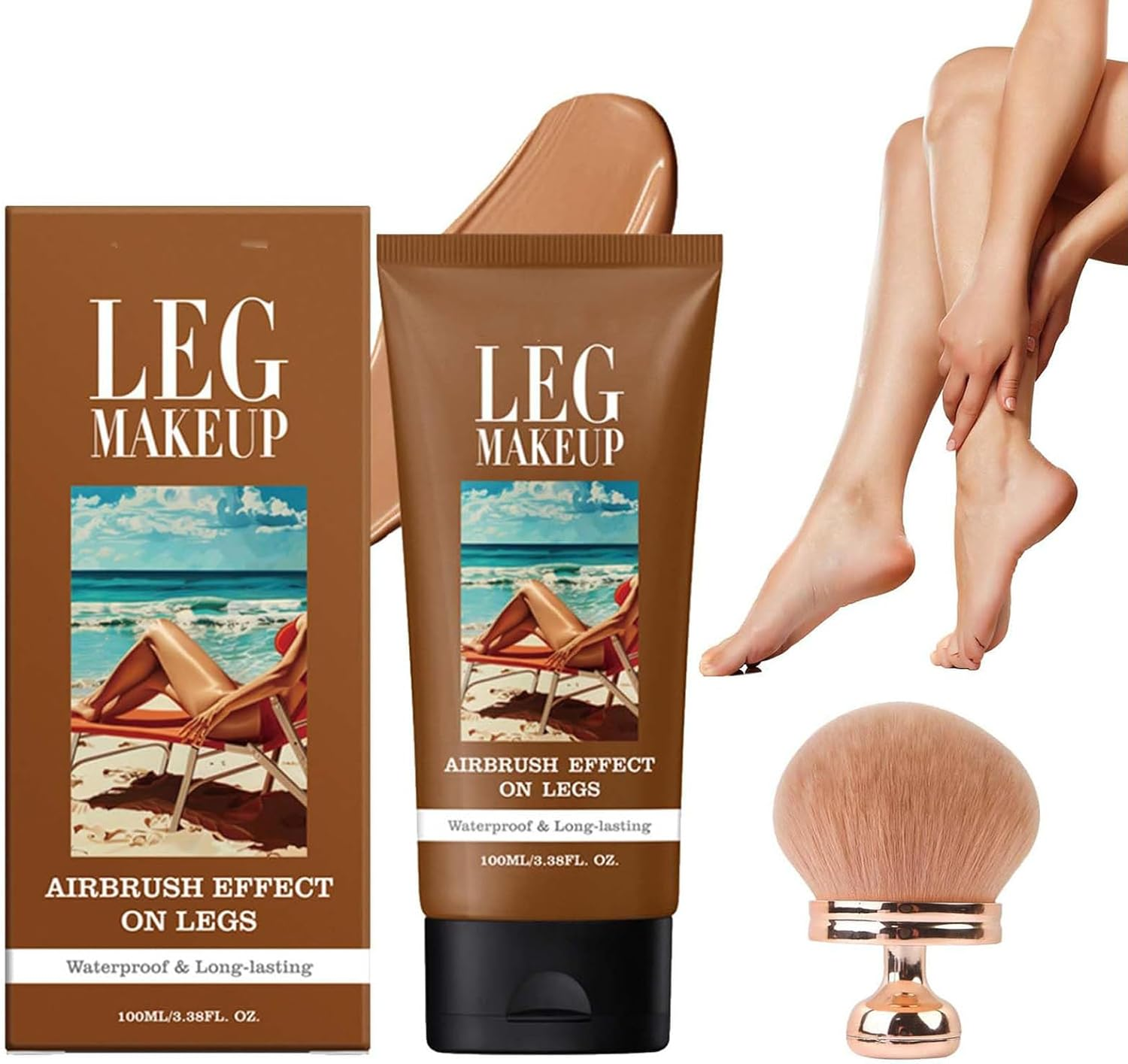 Leg Makeup, Miracle De Paris Body Coverage Perfector, All over Complexion Perfector with Brush for Legs, Waterproof Long-Lasting Sweat-Proof Coverage Concealer,T Valentine'S Day Gift (#3)
