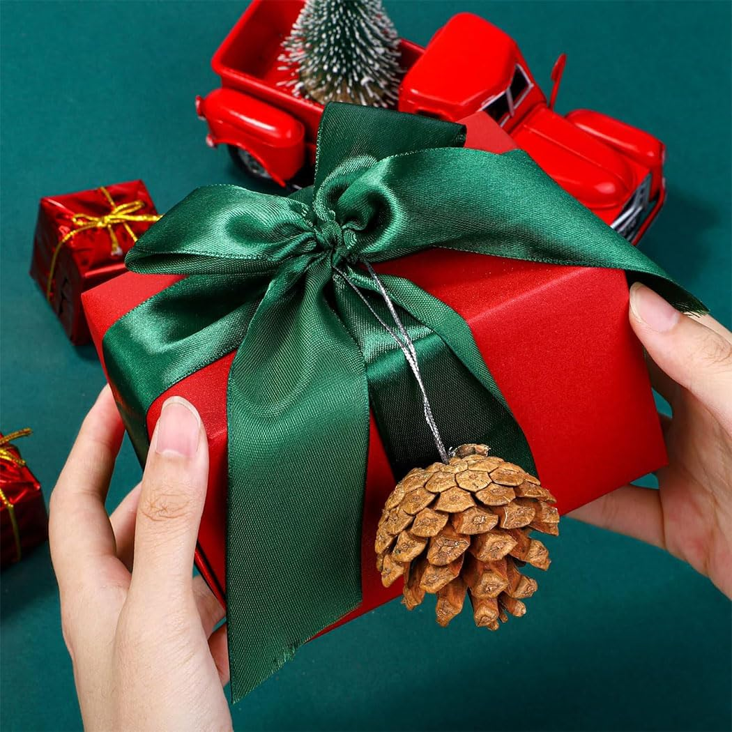 20 Pieces Christmas Pine Cones with String Mini Rustic Pinecones Bulk Rustic Snow Pinecones Ornaments for Xmas Tree Crafts Holiday Home Party (Brown, 5-6Cm) image number 2