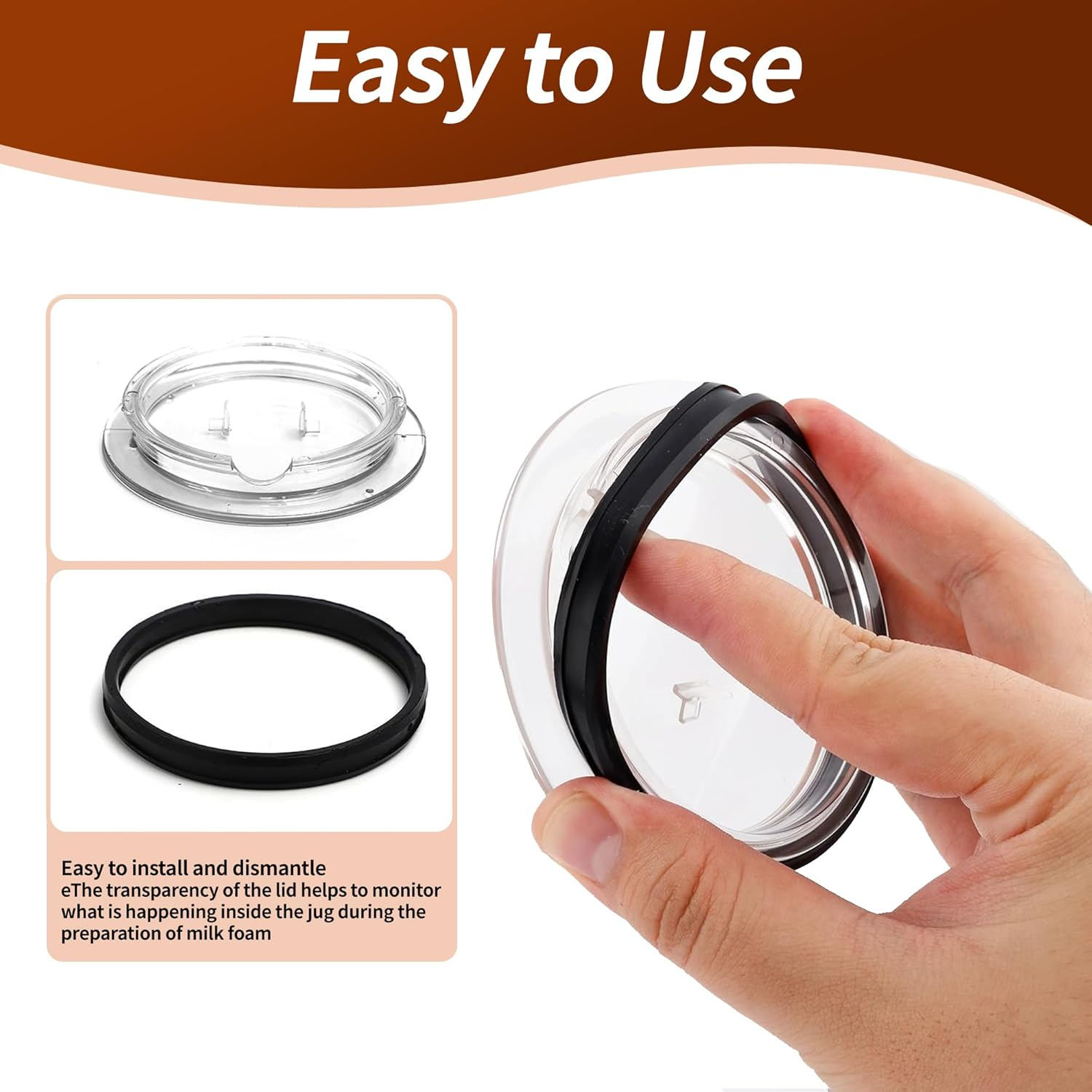 Milk Frother Replacement Parts for Nespresso Aeroccino 3 3R, Milk Frother Lid for Nespresso Parts 93271, Milk Frother Replacement for Nespresso Aeroccino 3593 3594 (Lid) image number 6