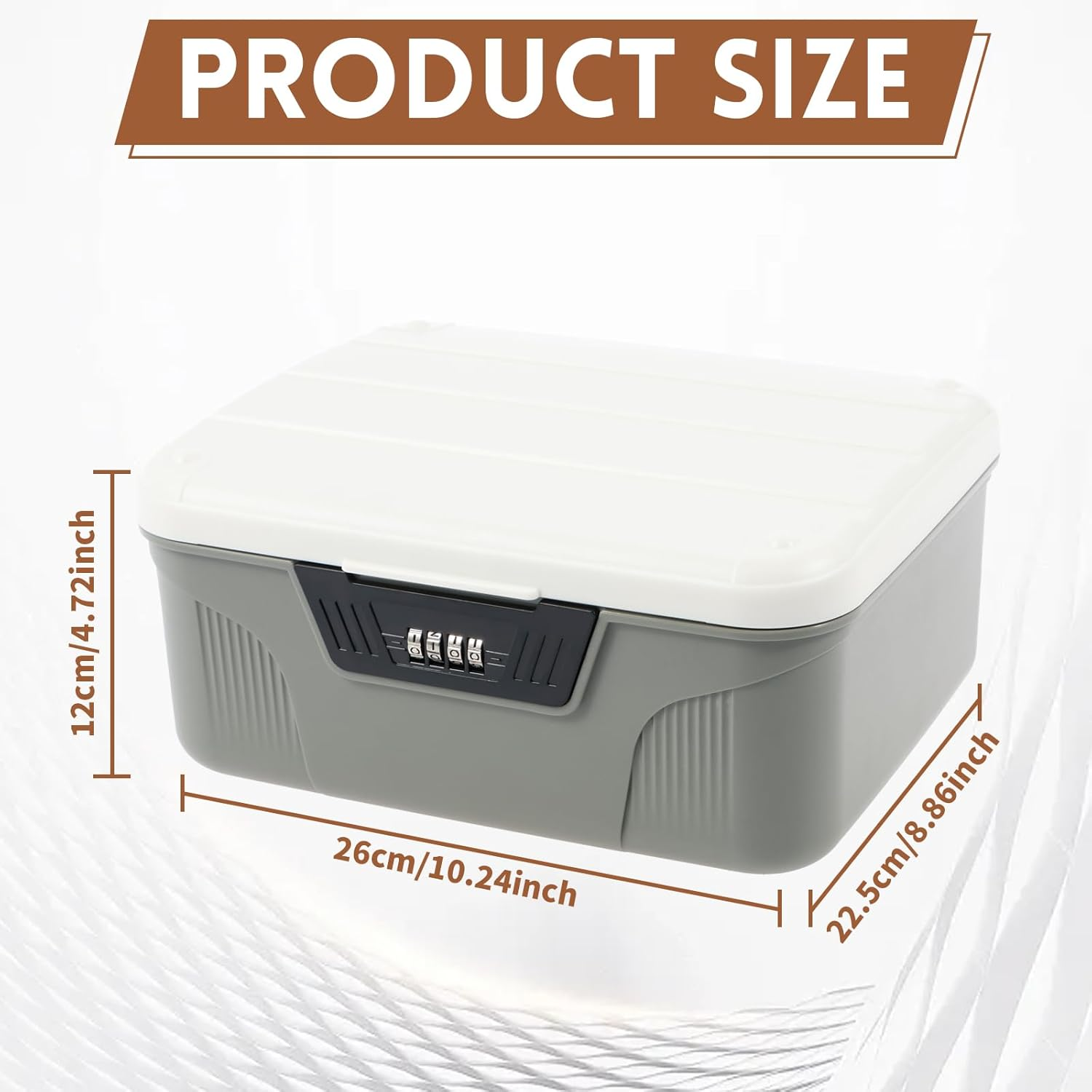 Awobepl Lockable Storage Container Plastic Lockable Storage Box 4 Digit Password Storage Organizer High Security Lockable Storage Bin Sturdy Lockable Storage Bin for Home (Small: 26&times;22.5&times;12Cm) - Medium: 33&times;22.5&times;12 Cm image number 2