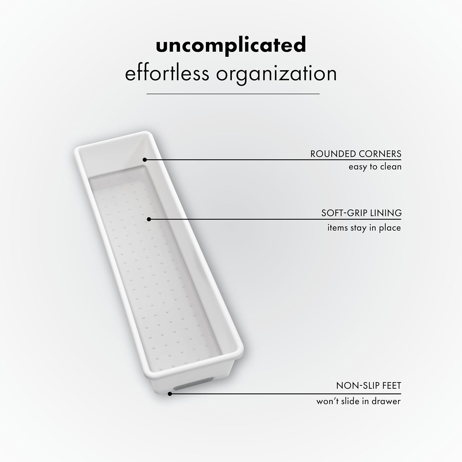 Madesmart Classic Bin, Narrow, White 12.75" X 3.75" image number 6