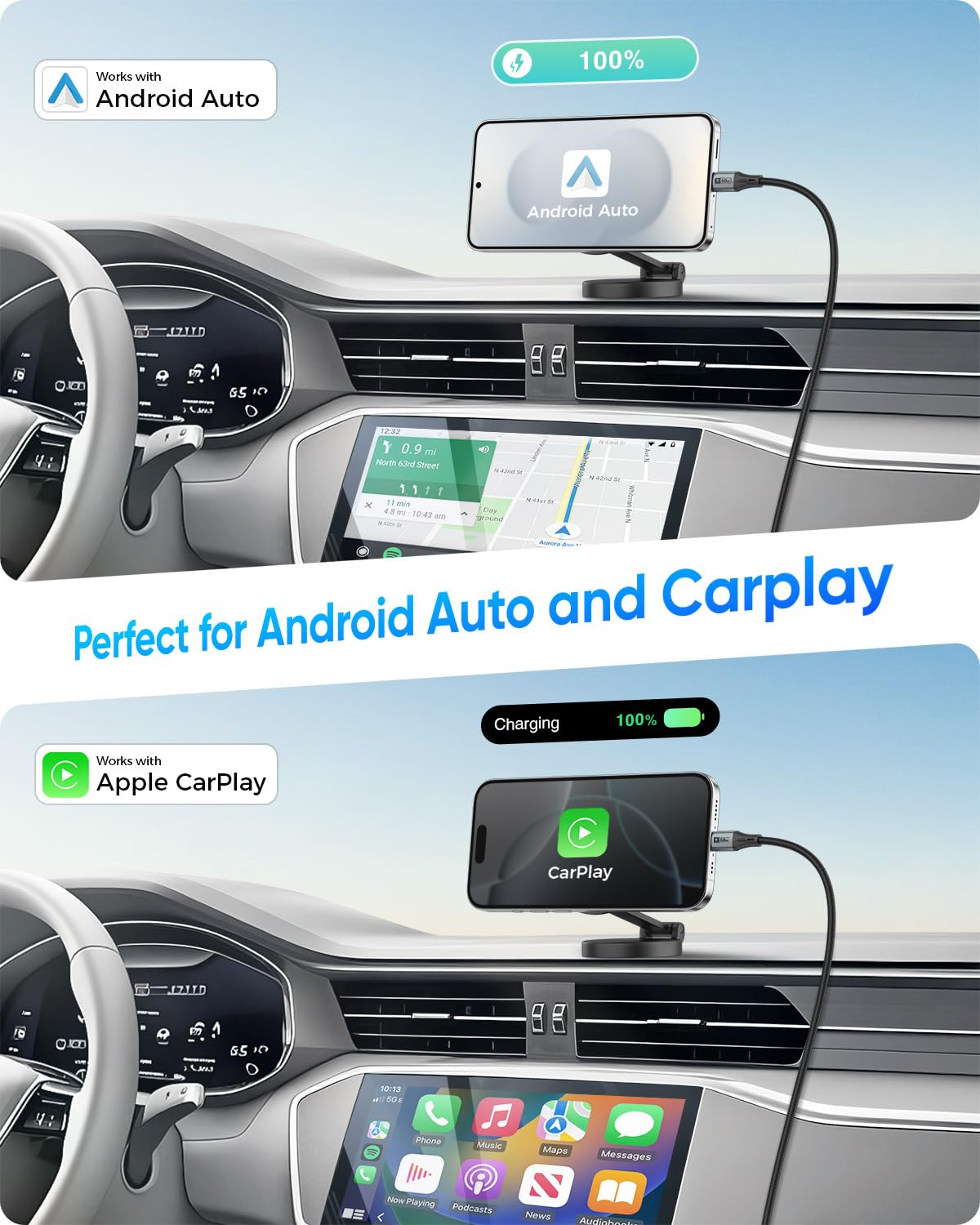 SUNGUY Right Angle USB C Cable, 60W USB C Charging Cable, 90 Degree Nylon Braided Type C Charger Cord for Carplay, Android Auto, Iphone 17/Air/16/15 Series, Samsung, Macbook [1M, Grey, 2Pack]