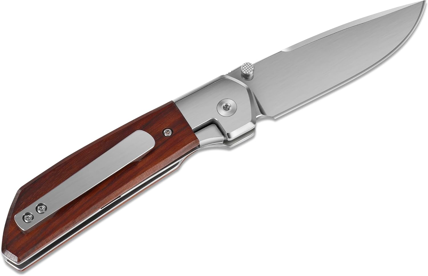 YF SAMRT Pocket Knives,Gentleman'S Knives, D2 Blade with Wood Handle and Deep Carry Pocket Clip, Camping Hunting Pocket Knife,Edc Knives for Everyday (Large)