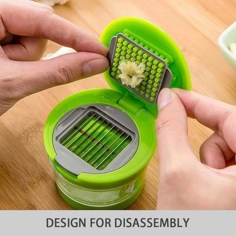 Mini Garlic Crusher, Large Capacity Garlic Mincer, Ergonomically and Angled Teeth Design, Kitchen Gadget to Press Clove and Smash Ginger, Easy to Clean image number 1