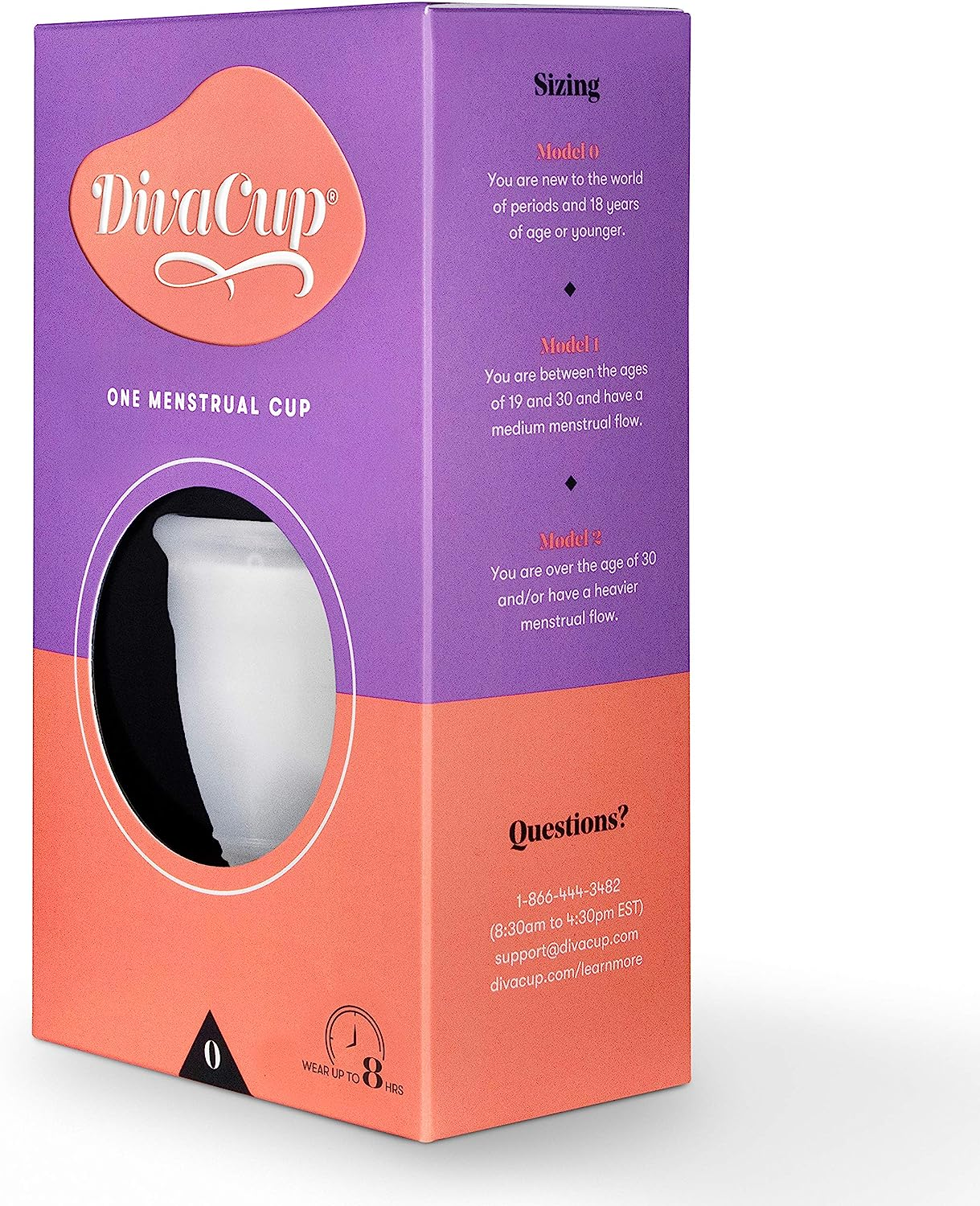 Divacup Model 0 Menstrual Cup, Frosted White image number 1