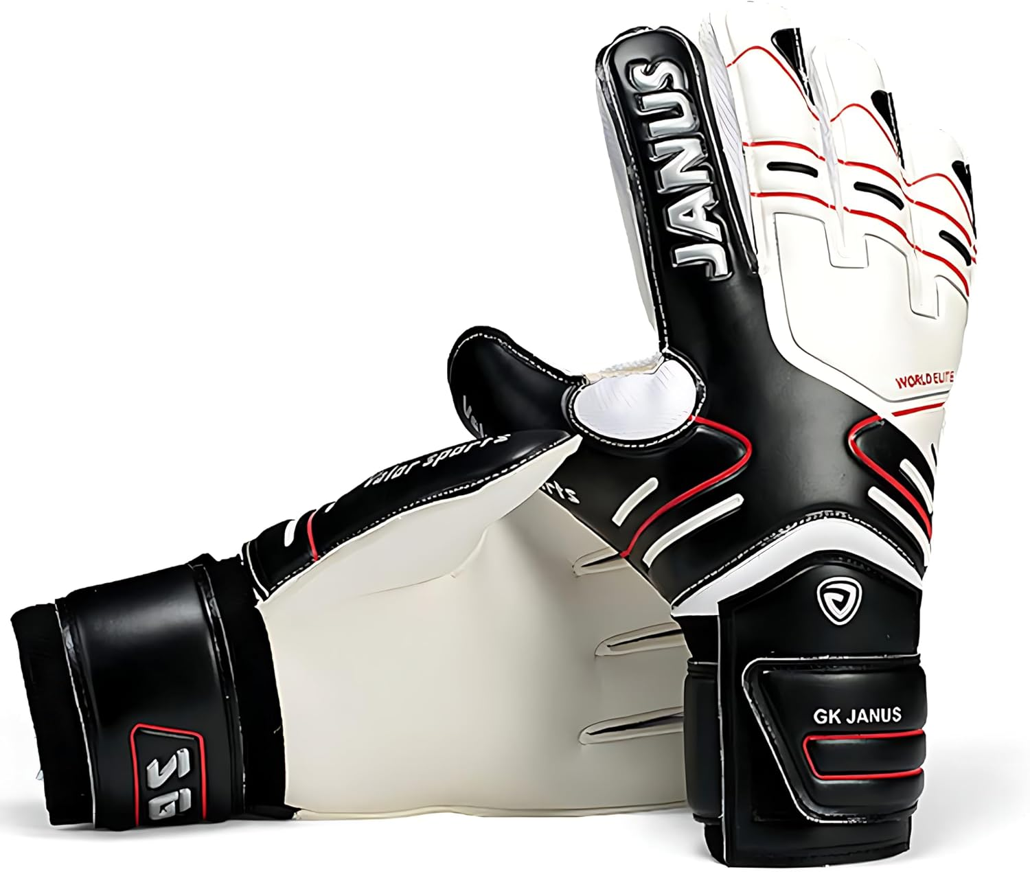 Janus Goalkeeper Gloves for Youth & Adult Premium Quality Latex Palm; Finger Spine Protection & Double Layer Wristband. Goalie Gloves for Men, Women, Boys & Girls