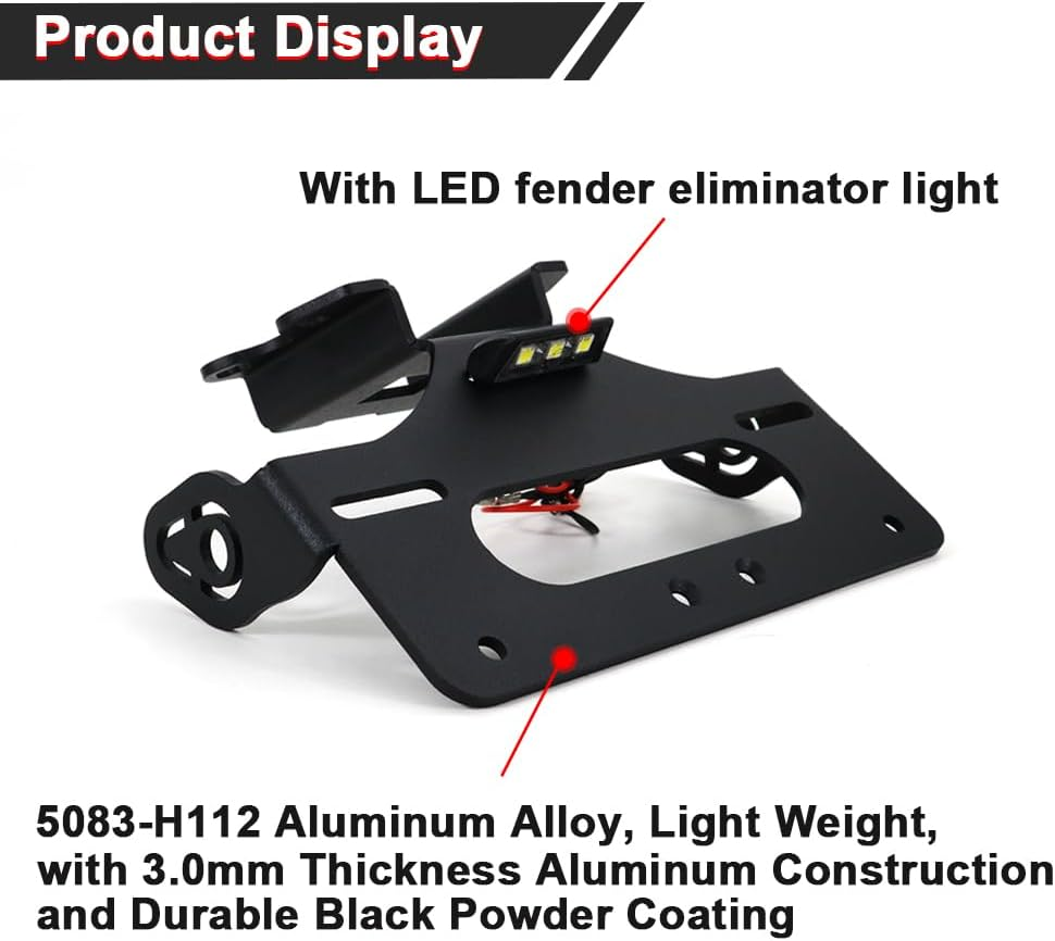 Xitomer Tail Tidy Fit for MT-07 FZ-07 2021-2024, YZF-R7 2021-2025 Fender Eliminator Bracket with LED License Plate Light for OEM &Aftermarket Turn Signal image number 1