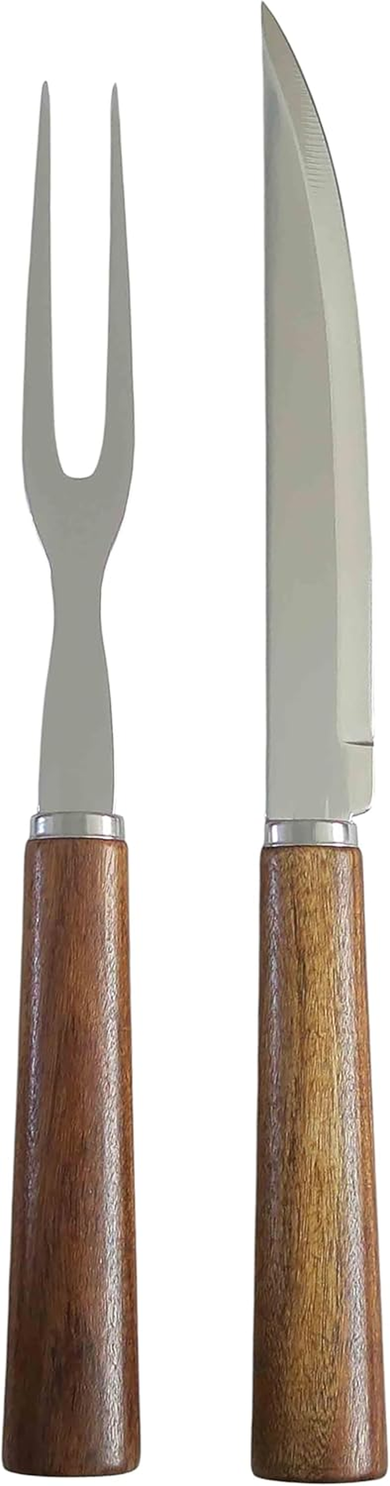 Carving Knife and Fork Set 2-Piece &ndash; Stainless Steel Carving Set with Acacia Wood Handles &ndash; Premium Slicing Knife & Fork in Gift Box &ndash; Ideal for Roasts, Entertaining & Gifting image number 1