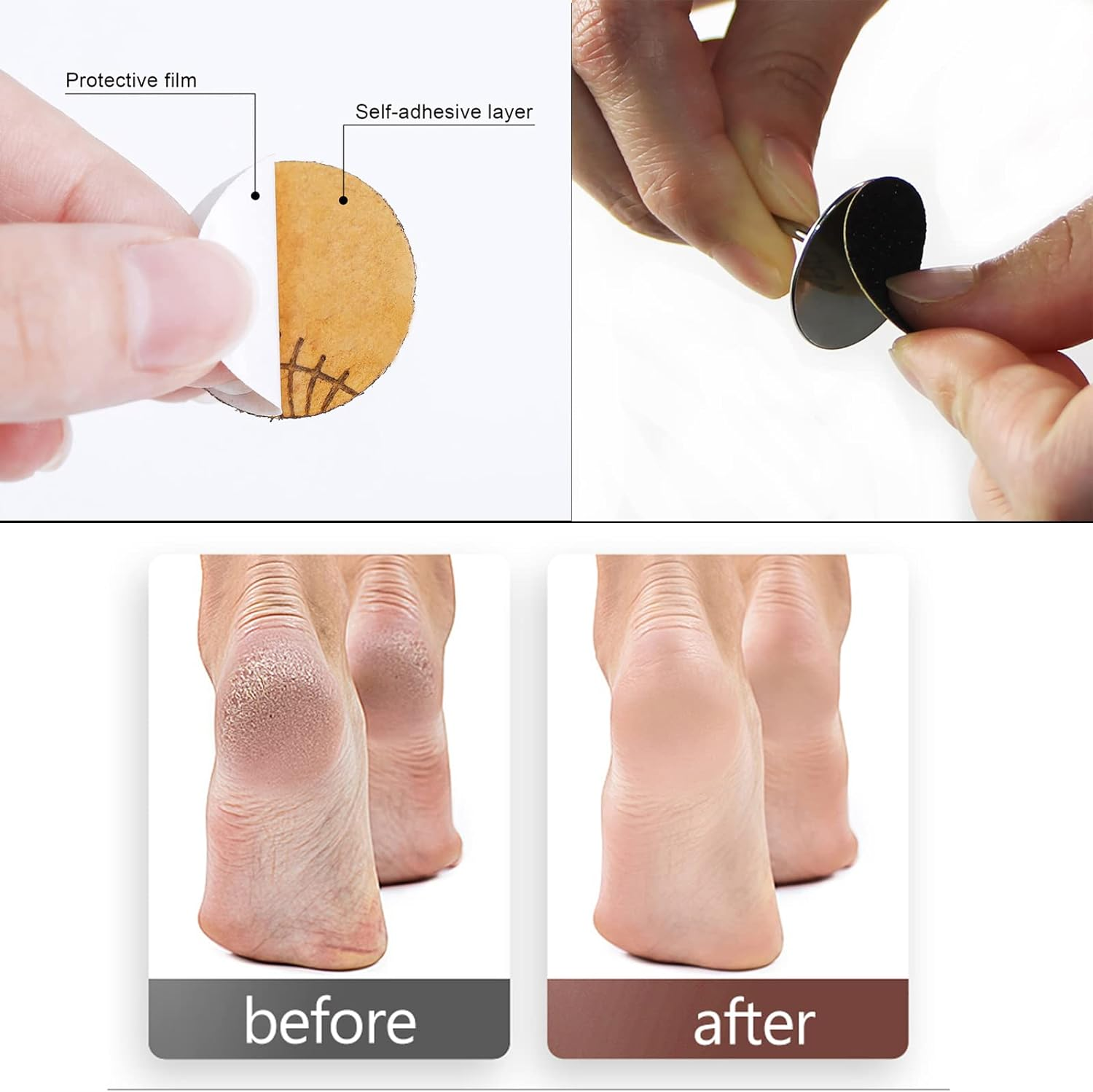 60Pcs Replacement Sandpaper Disk with Metal Nail Drill Bit,25Mm Self-Adhesive Pedicure Sanding Paper Disc Pads for Manicure Pedicure,80/120/180# Grit image number 2