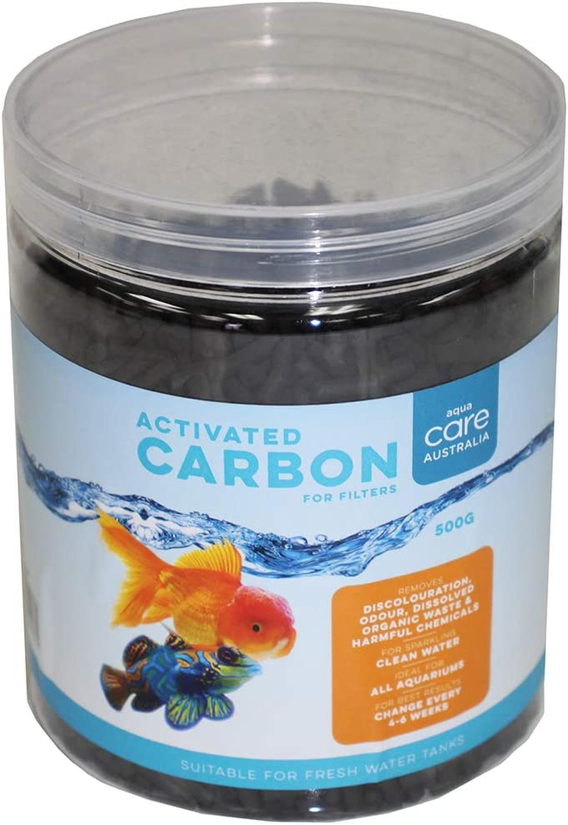Aqua Care Activated Carbon, 500G - Removes Discoloration, Odor, Organic Waste & Harmful Chemicals, Suitable for Freshwater Tanks, Fish Tank, Black