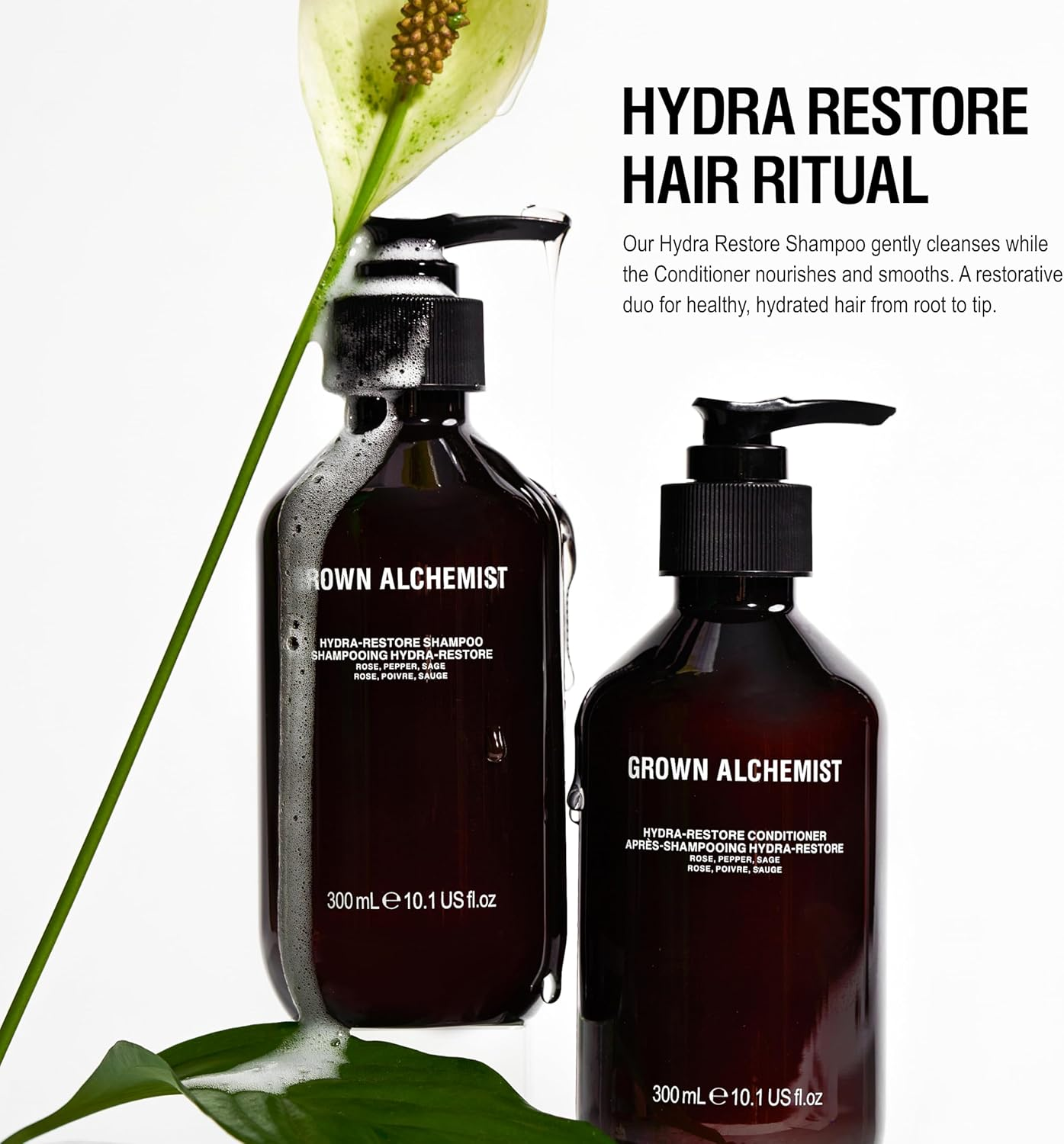 Grown Alchemist Hydra-Restore Rose Black Pepper & Sage Gentle+Moisturizing Daily Shampoo, 300Ml image number 5