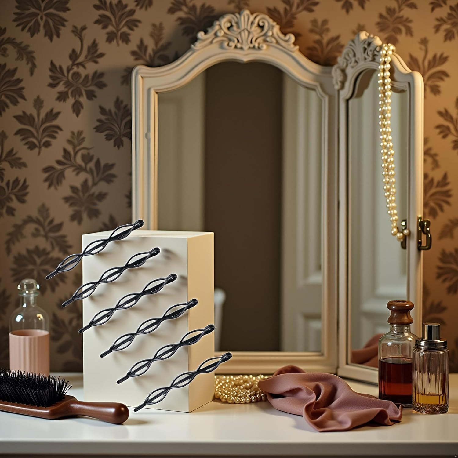 Mini Hair Pins, Vintage Hair Pins Black Invisible Bangs Clips for Women and Girls, Decorative Wedding Hair Accessories, Pack of 12 image number 2