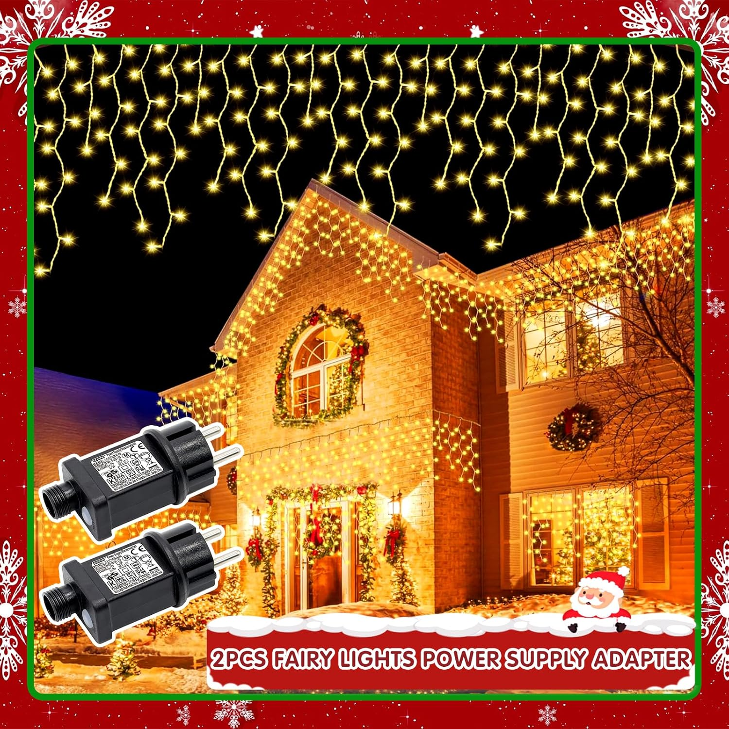 Vautvis 31V 6W Turn Signal for Garland, 2 Piece Transformer for LED String Lights, Outdoor Light Adapter with 8 Modes, Waterproof IP44 Led Transformer for Christmas Lighting image number 3