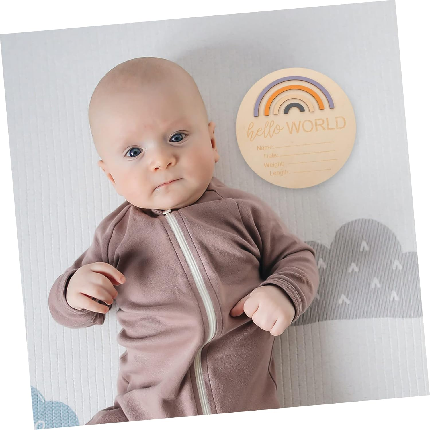 Wooden Month Card Milestone Sign for Newborn Girl Nursery Monthly Milestone Photo Prop for Shower image number 4