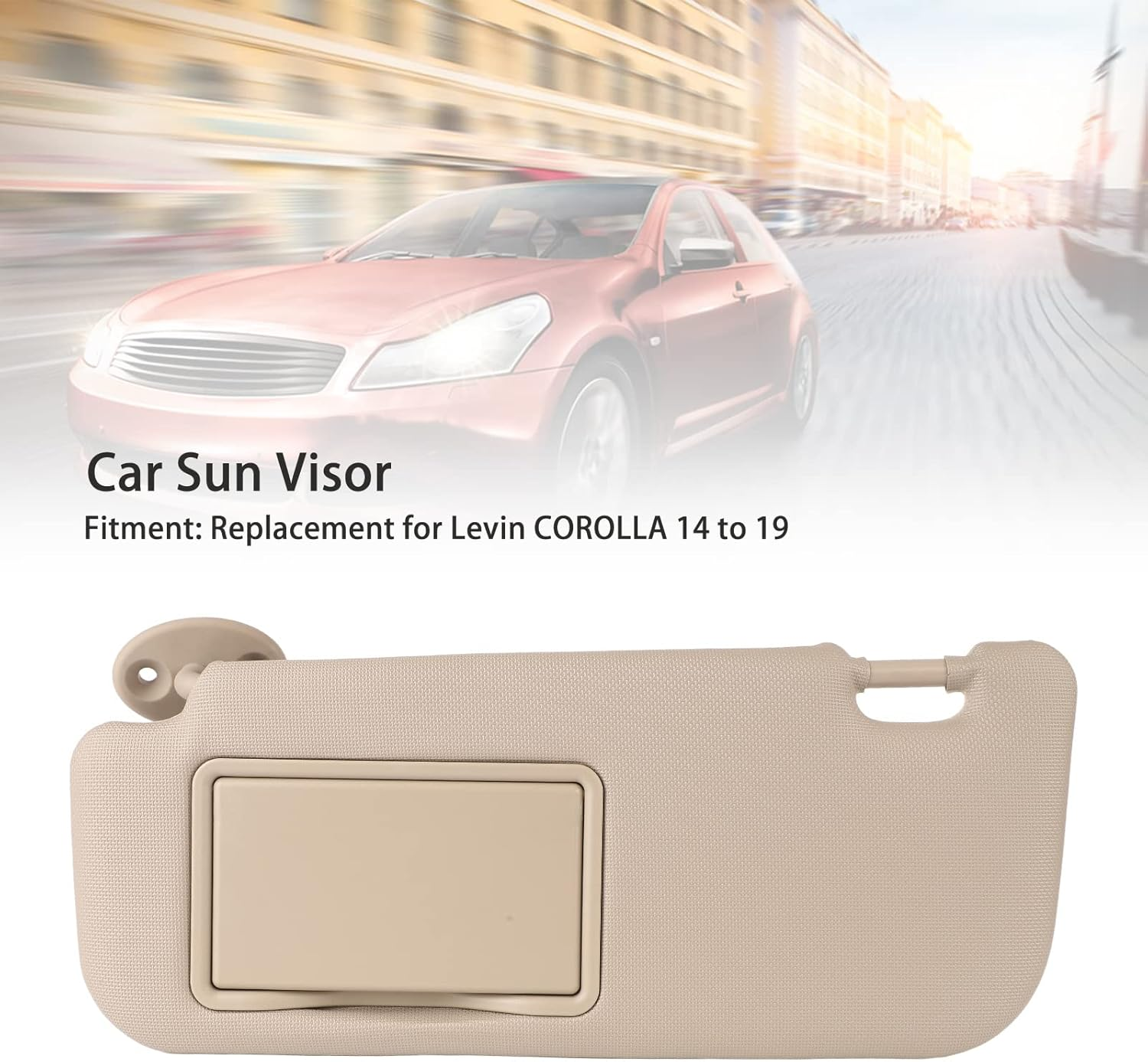 Side Sun Visor, Left Driver Side Sun Visor, Car Sun Visor with Vanity Mirror, Sun Shield Sunvisor Replacement for Levin14 to 19, Eye, Safe Driving image number 1