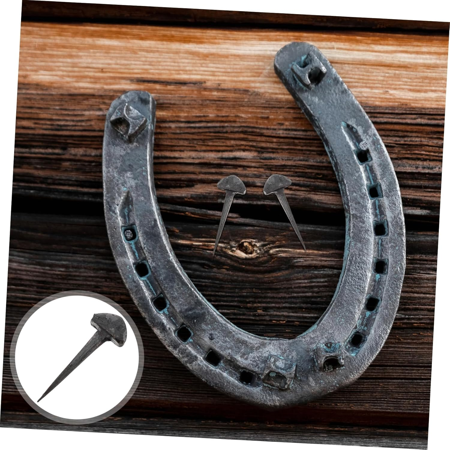 Yardwe 50Pcs Equestrian Hoof Nails Stable Horse Equipment Small Horse Equipment Horseshoe Tools for Horses Horseshoe Stakes Horseshoe Nail Horseshoe Mounting Accessories image number 6