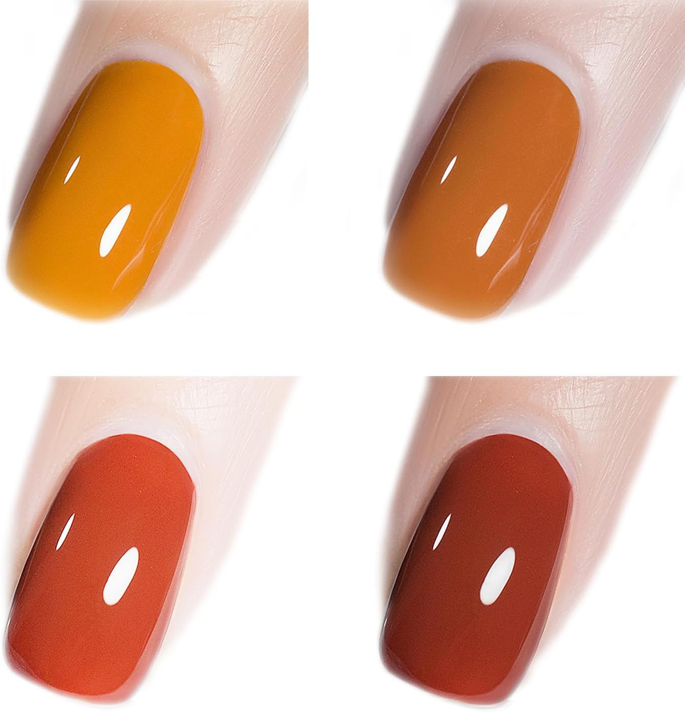 Vishine Gel Nail Polish Set - 4 Colors Pumpkin Spice Orange Carrot Halloween Collection Nail Art Nail Polish UV LED Gel Polish Varnish Long-Lasting Salon DIY Manicure 8Ml C042 image number 3