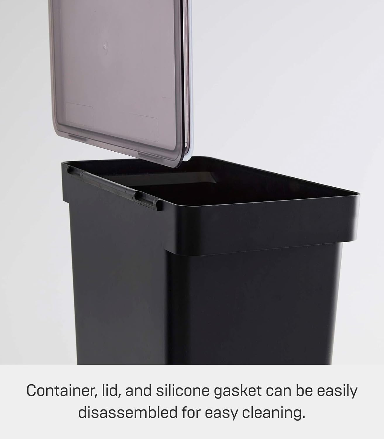 Yamazaki Home Rolling Airtight Food Storage Container (25 Lbs Polypropylene | Extra Large | Pets, Black image number 6