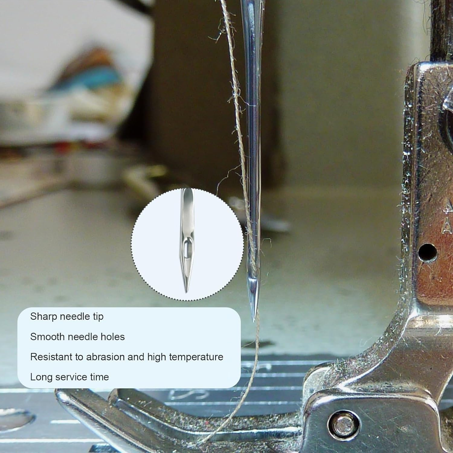 Universal Sewing Machine Needles 50Pcs HAX1(65/9, 75/11, 90/14, 100/16 and Heavy Duty 110/18) Ideal for Various Fabrics, Compatible with Singer, Brother, Janome and Most Home Sewing Machine Brands