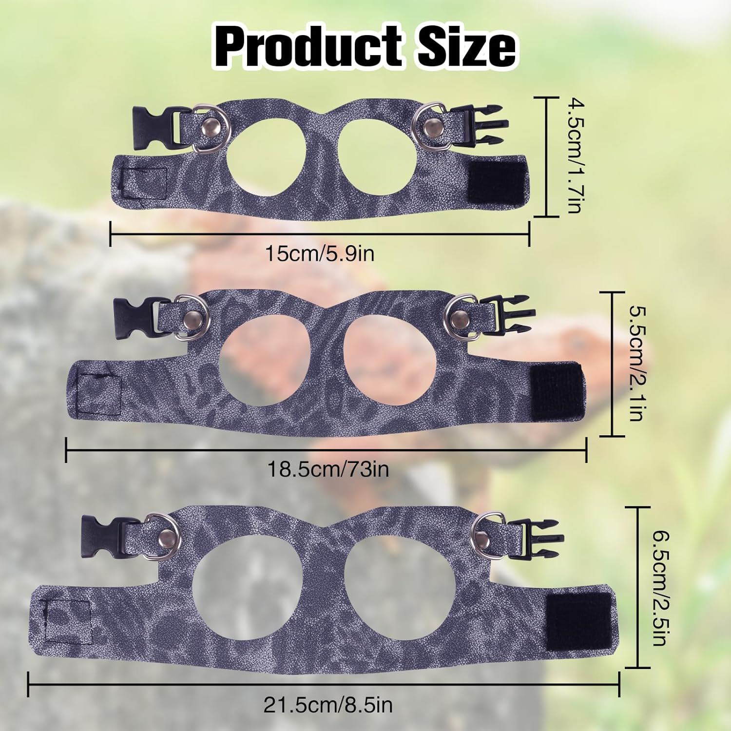 Bearded Dragon Lizard Leash Harness 3 Size Pack Leopard Print Lizard Harness Leash for Outdoor Small Reptiles Animal Squirrels (Blue) - Blue image number 6