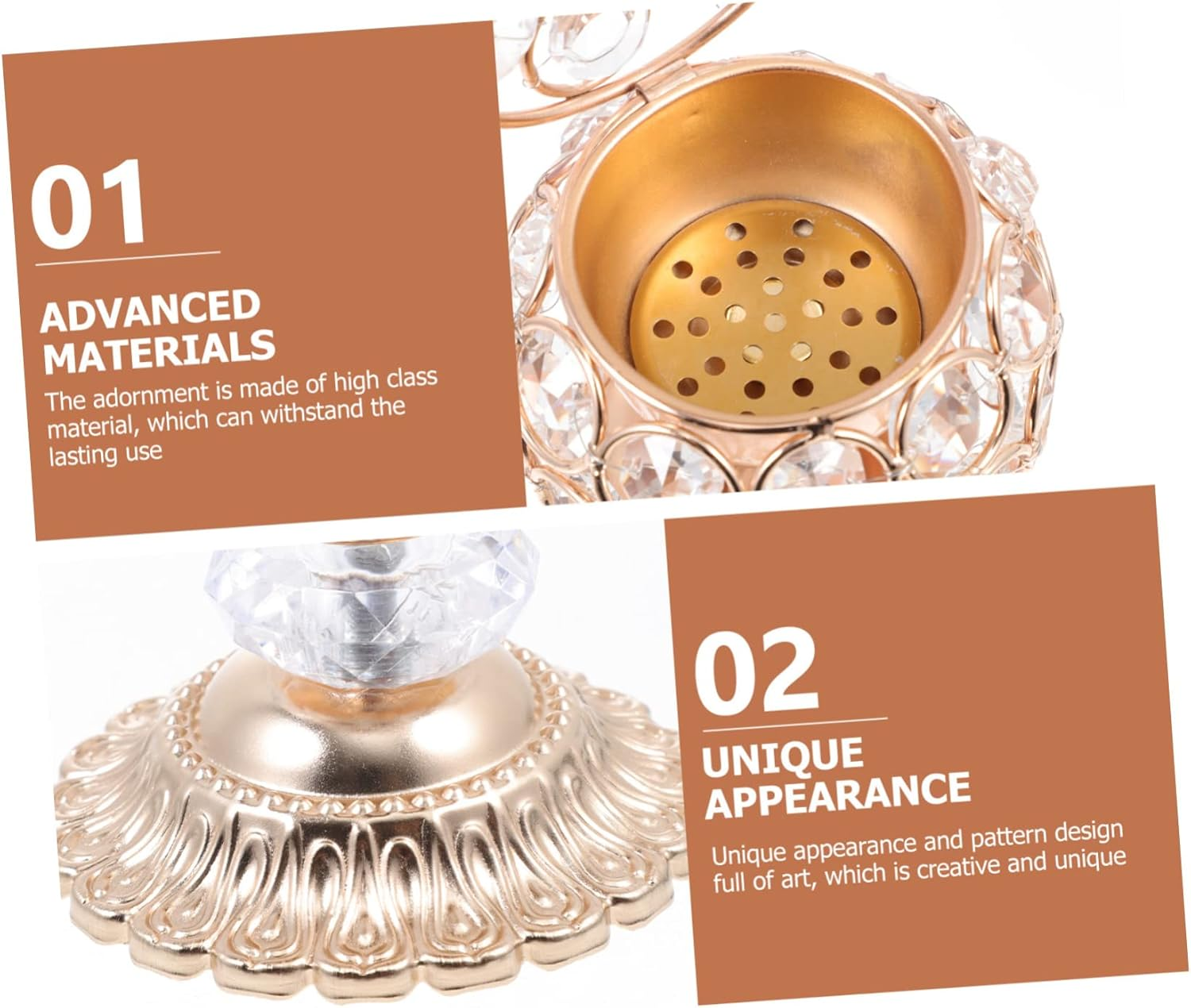 Metal Censer Decorative Incense Burning Base for Home Use Creative Incense Holder Desktop Design for Home Decor and Cones image number 3