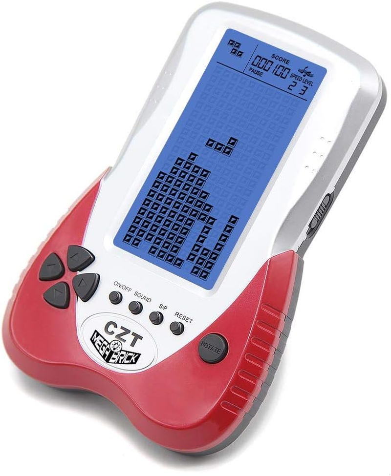 CZT Upgraded Version of Large-Screen Brick Game Console with Adjustable Blue Backlight Support Plug-In Headset Built-In 23 Games Rechargeable Nostalgic Leisurely Puzzle Children'S Gift image number 5