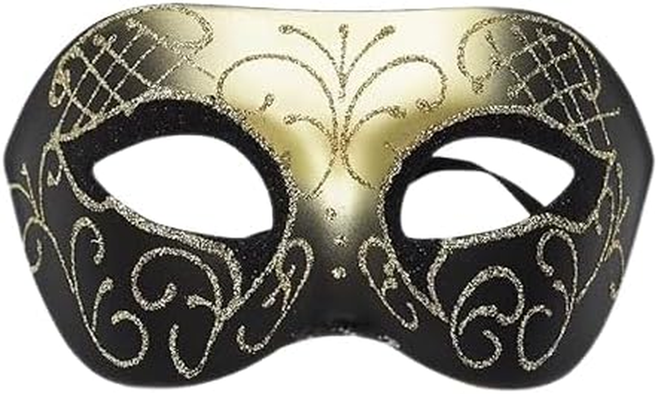 Butterfly Masquerade Gold Mask for Women, Shiny Glitter Venetian Pretty Party Evening Prom Mardi Gras Mask image number 1