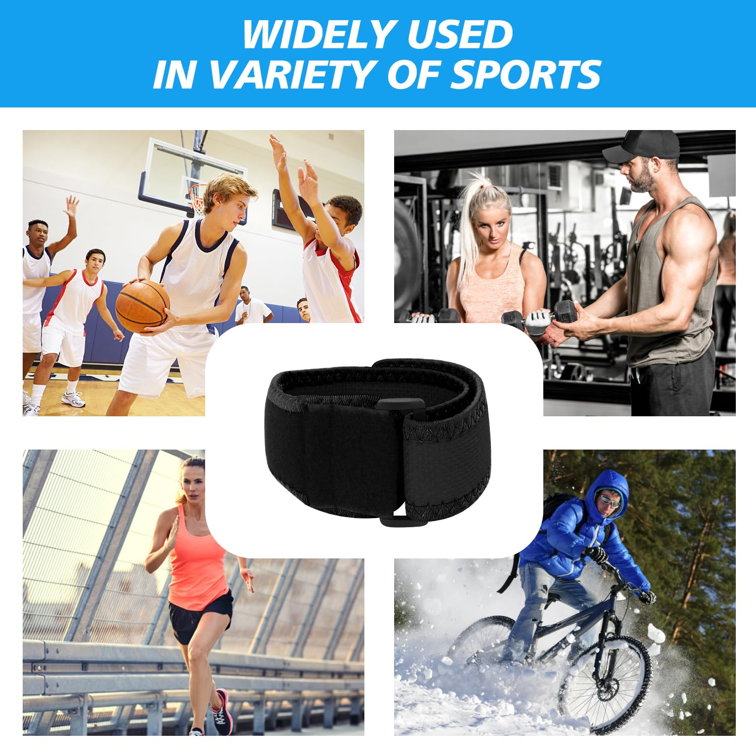 Supregear IT Band Strap for Knee, Adjustable Comfortable Iliotibial Band Wrap Breathable ITB Strap for Iliotibial Band Syndrome (Black)