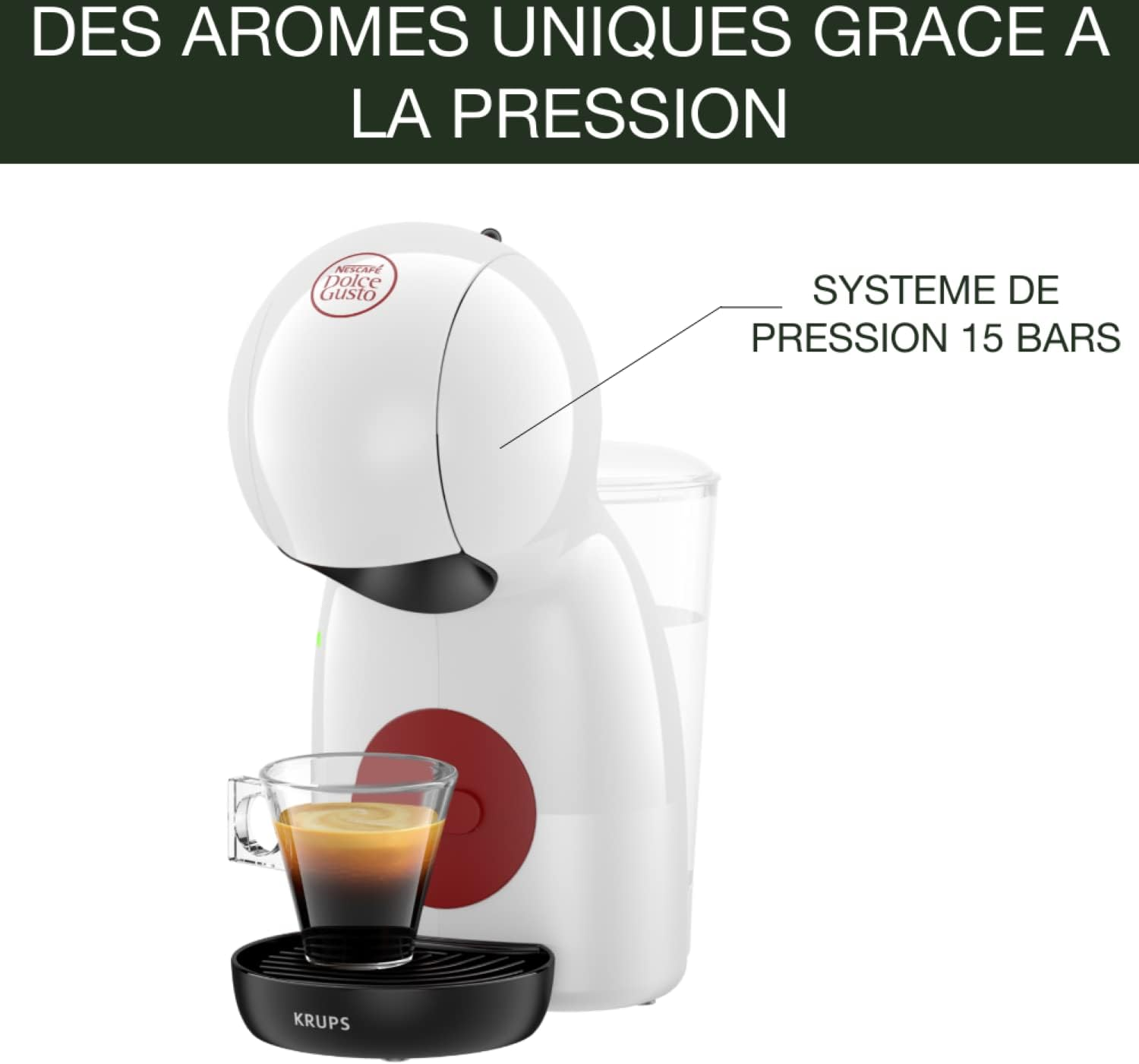 KRUPS Nescaf&eacute; Dolce Gusto Coffee Capsule Maker, 15 Bar, Multi-Drinks, Compact Coffee Maker, Automatic Shut-Off, Economy Mode, Piccolo XS KP1A3110 image number 2