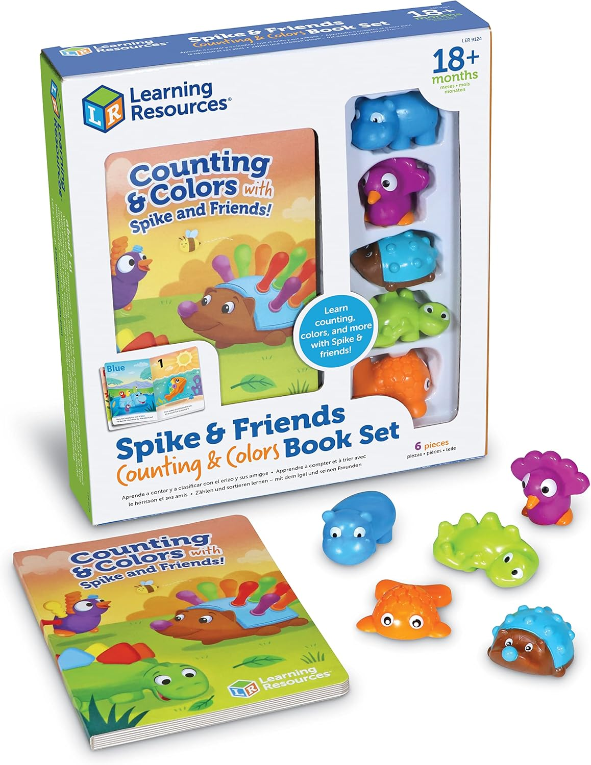 Learning Resources LER9124 Spike and Friends Counting & Colours Book, Toddler Activities, Educational Set, Colour Teaching Toys, 6 Pieces, Age 18 Month+ image number 3