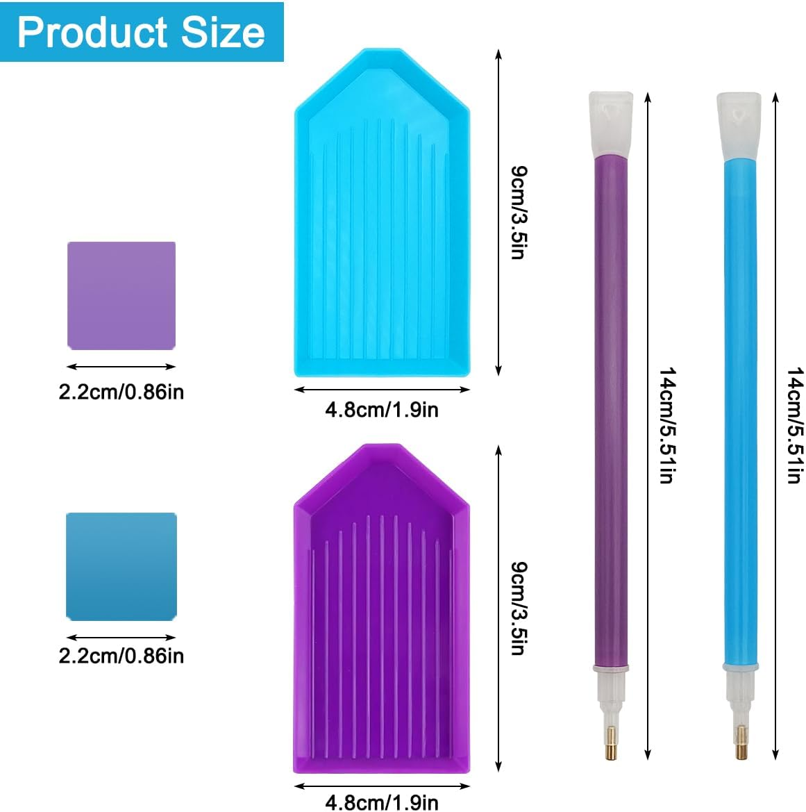 42 Pcs Diamond Art Accessories with Storage Box, Finegood Diamond Art Painting Tool Kits, 6 Diamond Art Pens, 12 Diamond Art Tray, 24 Glue Clay image number 1