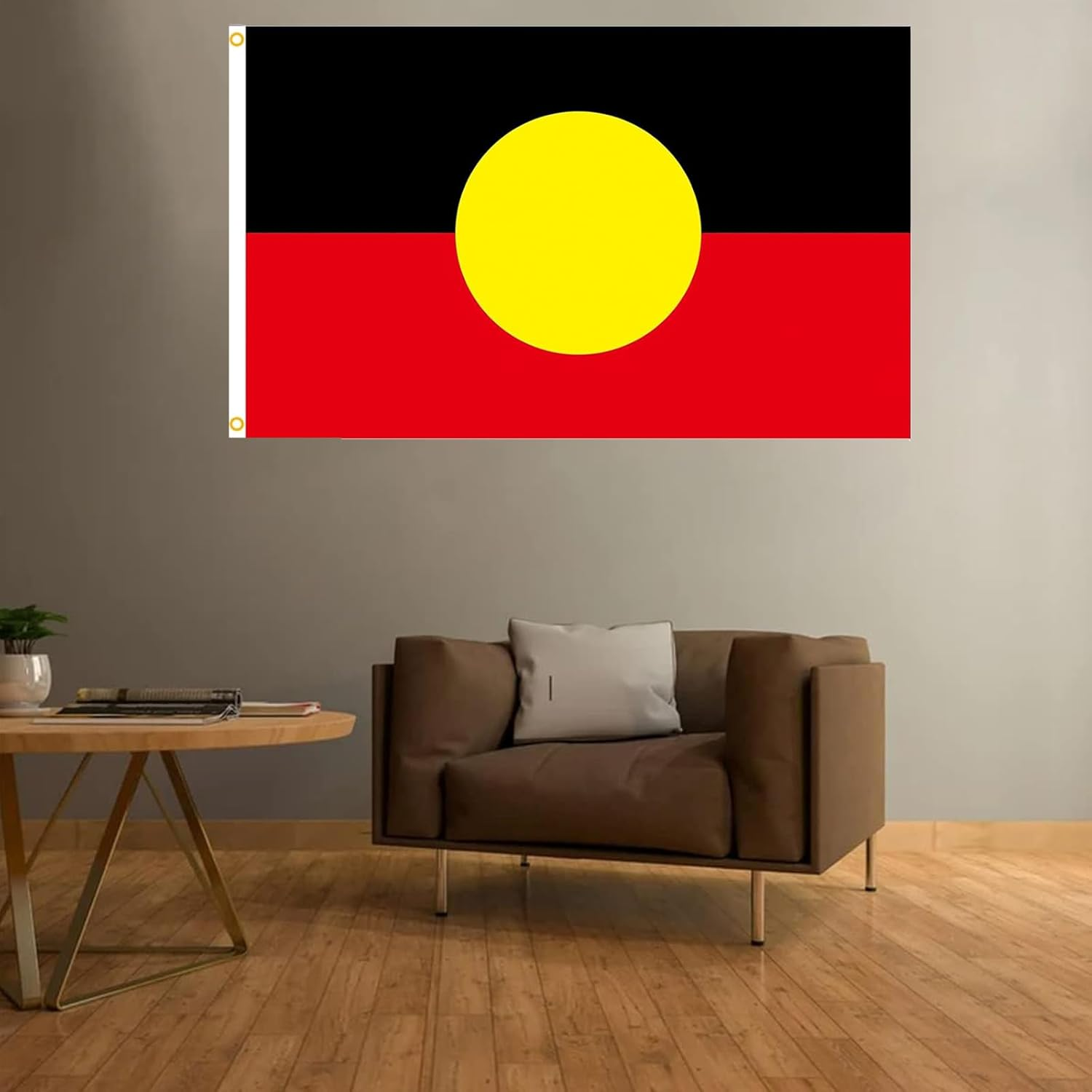 Aboriginal Flag of Australia, 150 X 90 Cm, Black Red Yellow Design image number 4