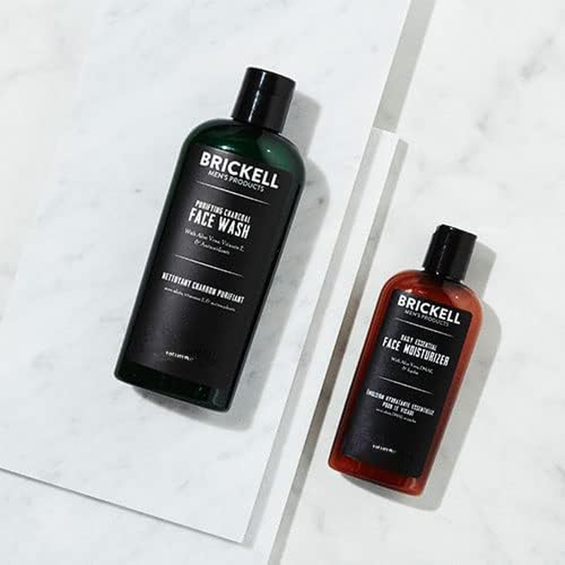 Brickell Men'S Daily Essential Face Care Routine II, Purifying Charcoal Face Wash and Daily Essential Moisturizer, Natural and Organic, Unscented image number 1
