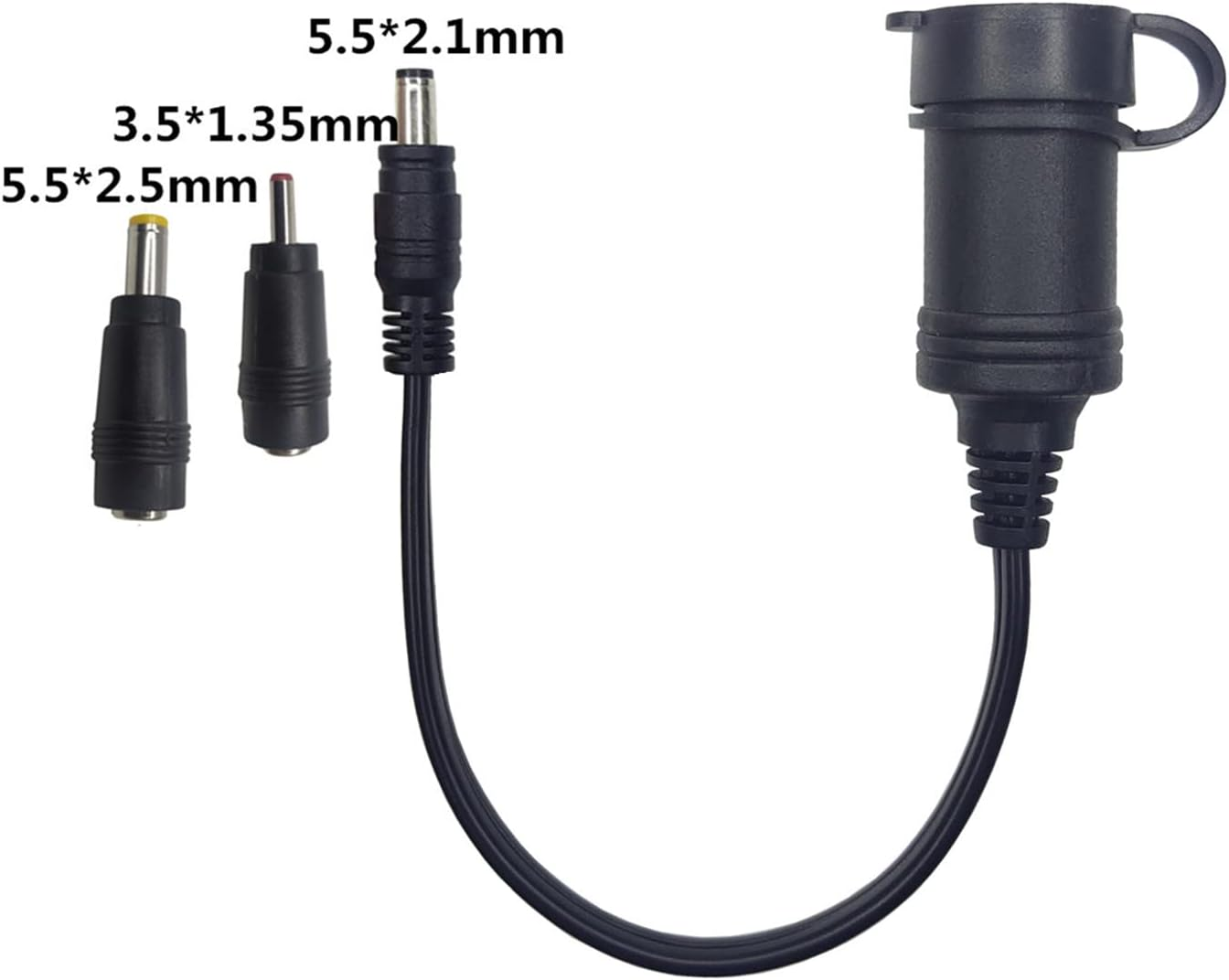 DC 5.5Mm X 2.1Mm to Cigarette Lighter Socket Plug with 2 Connectors image number 2