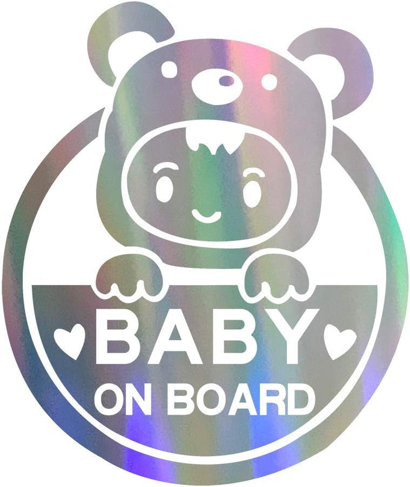 Baby on Board Sign for Car, Caution Decals Reflective Kids Safety Warning Sticker Marks for Driver, Heat Resistant, Long Lasting, Waterproof-Colorful image number 1
