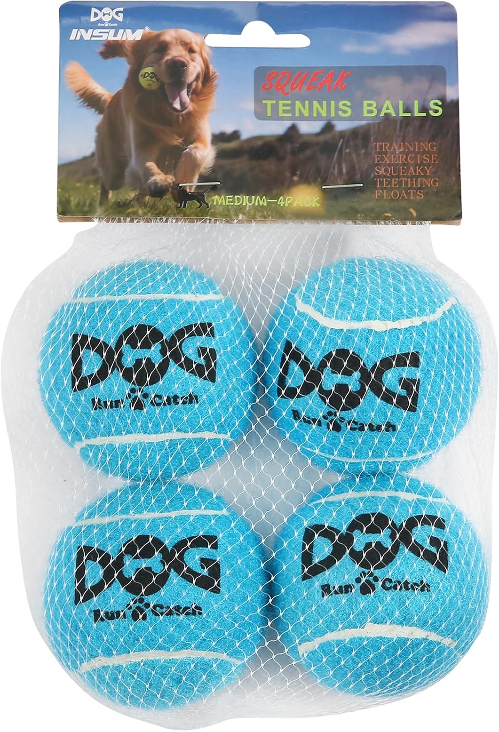 Insum Tennis Ball for Dog Pack of 12 Colorful Easy Catching Pet Dog Ball