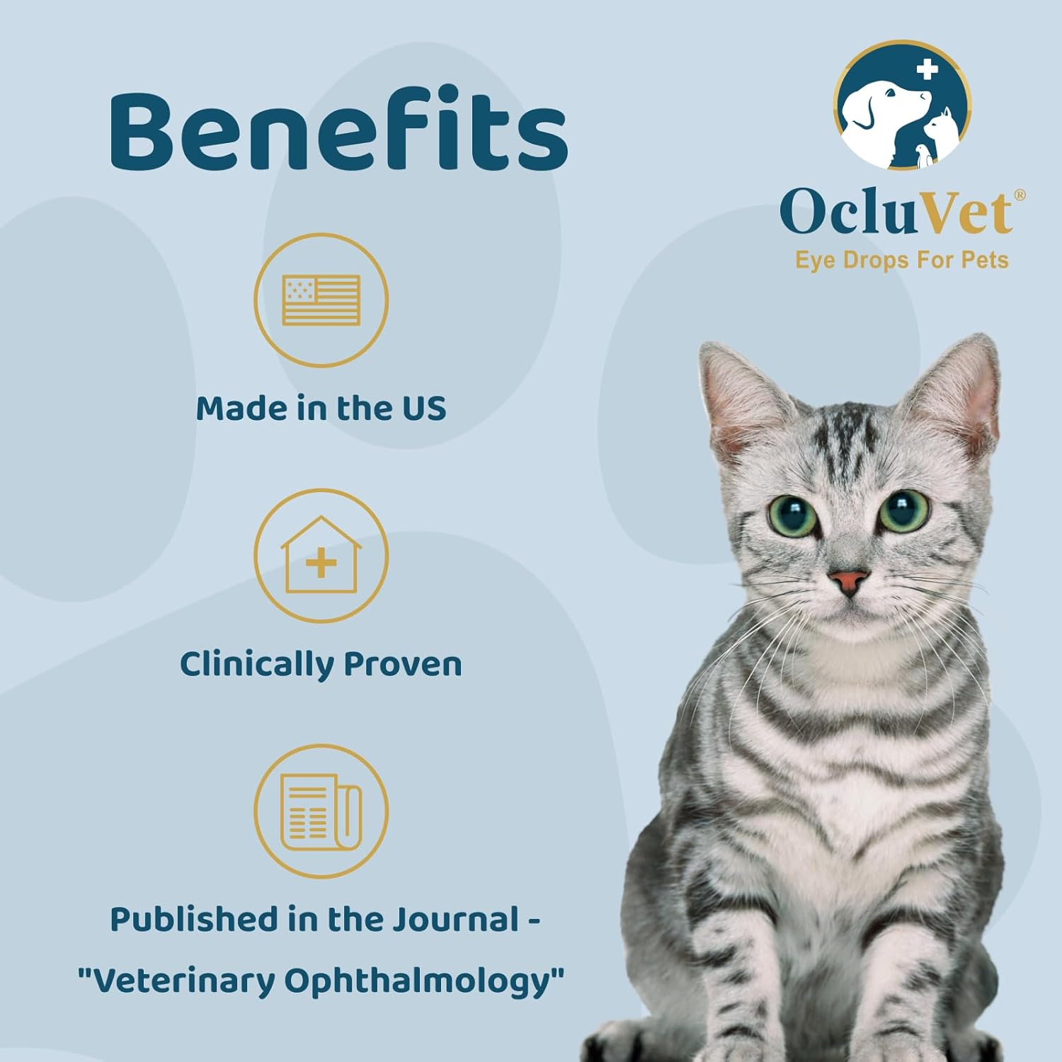 Ocluvet Eye Drops for Pets | Clinically Studied Antioxidants for Pets with Cataracts | Made in the USA | Includes 2% N-Acetyl-L-Carnosine (NAC) | 16Ml image number 1
